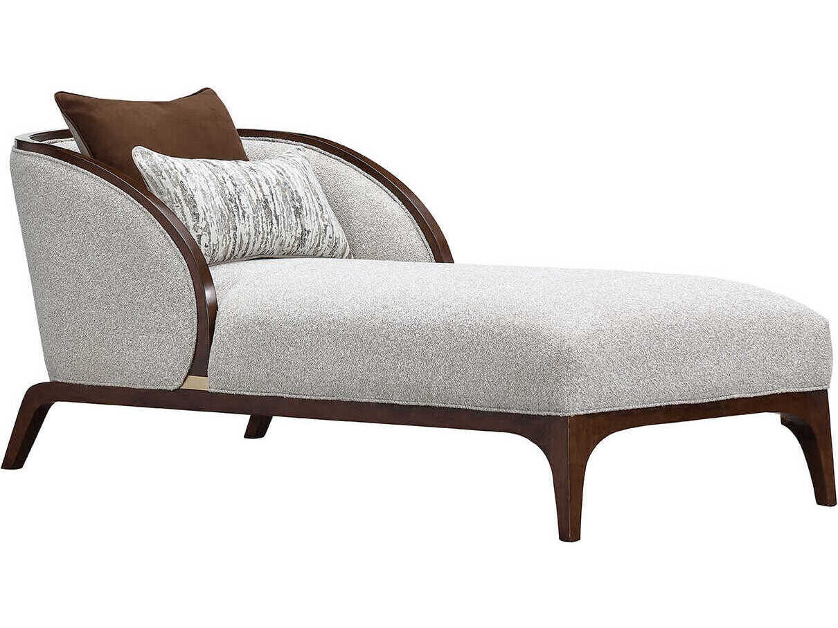 Michael Amini Houston Gray Upholstered Chaise