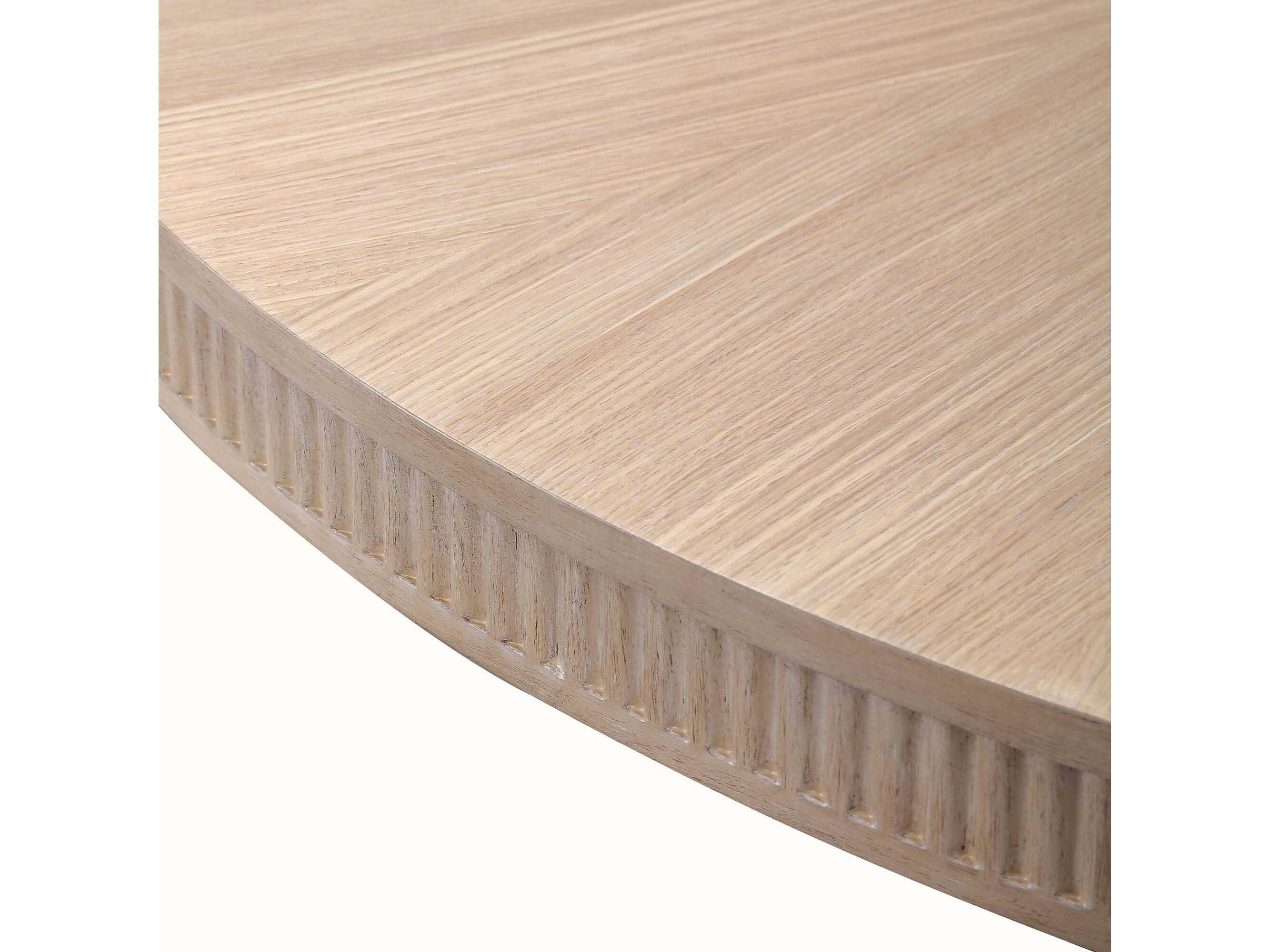 Michael Amini West Kensington Round Wood Sea Salt Caramel Dining Table