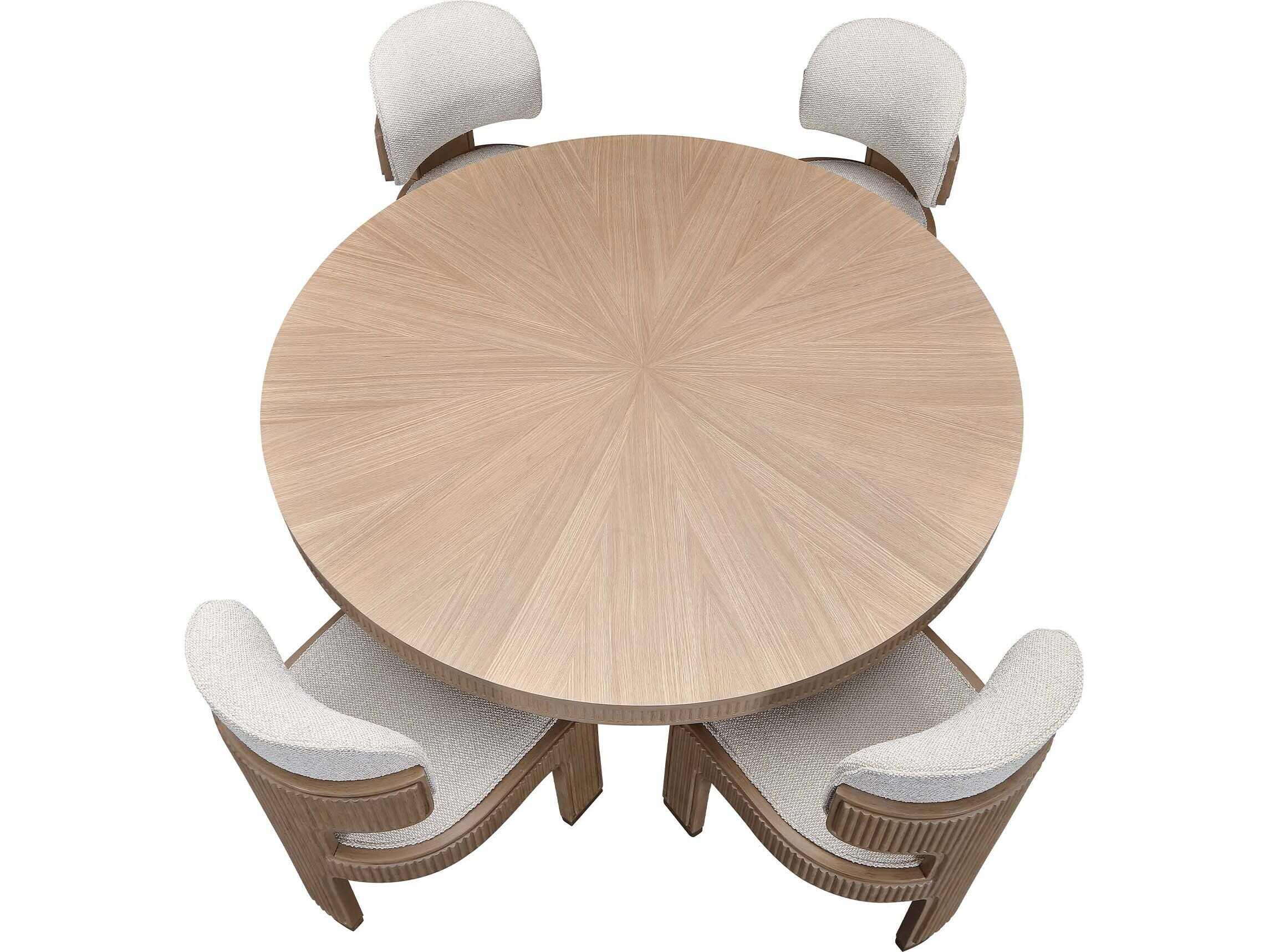 Michael Amini West Kensington Round Wood Sea Salt Caramel Dining Table