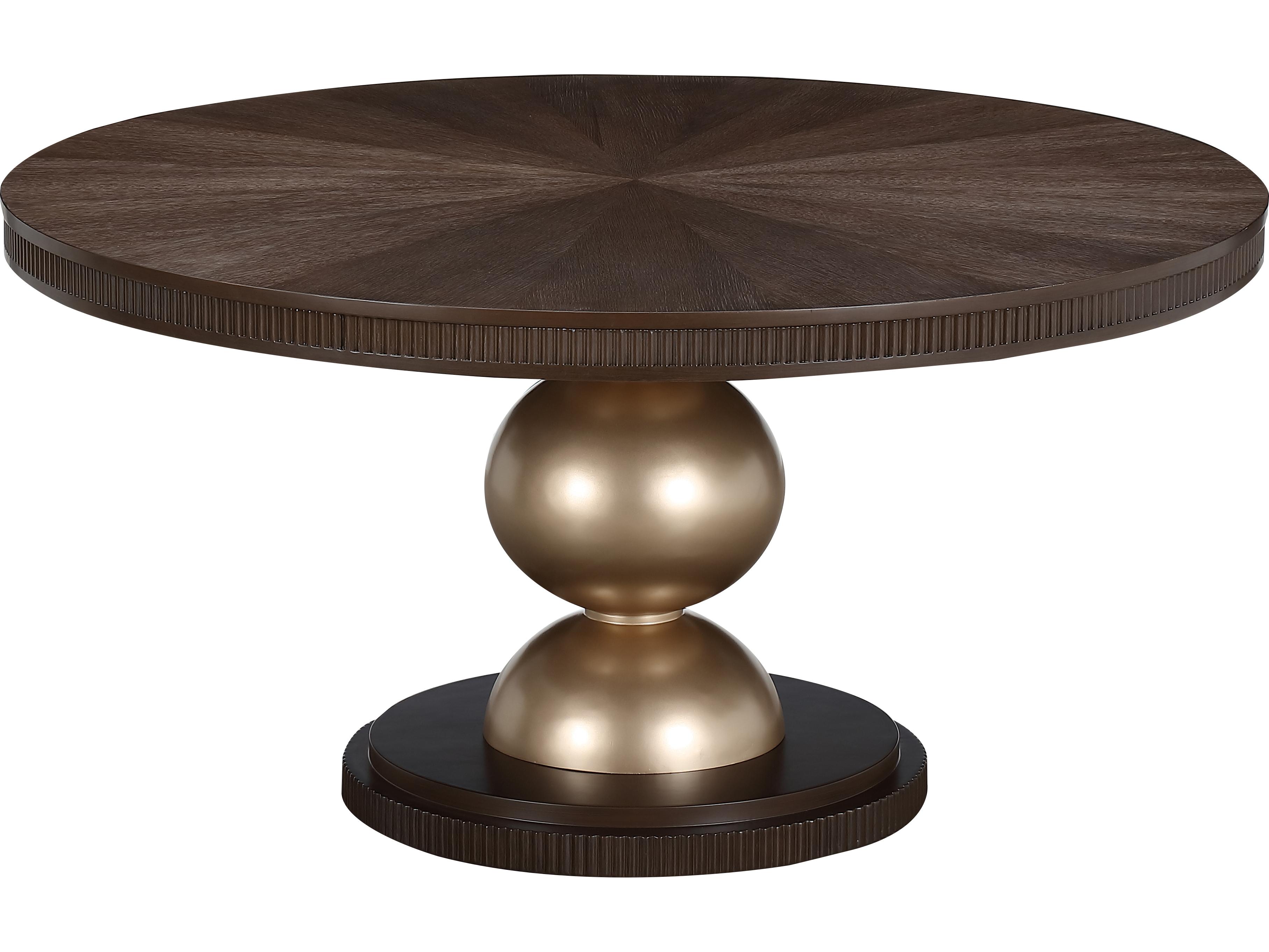 Michael Amini West Kensington Espresso Round Wood Dining Table