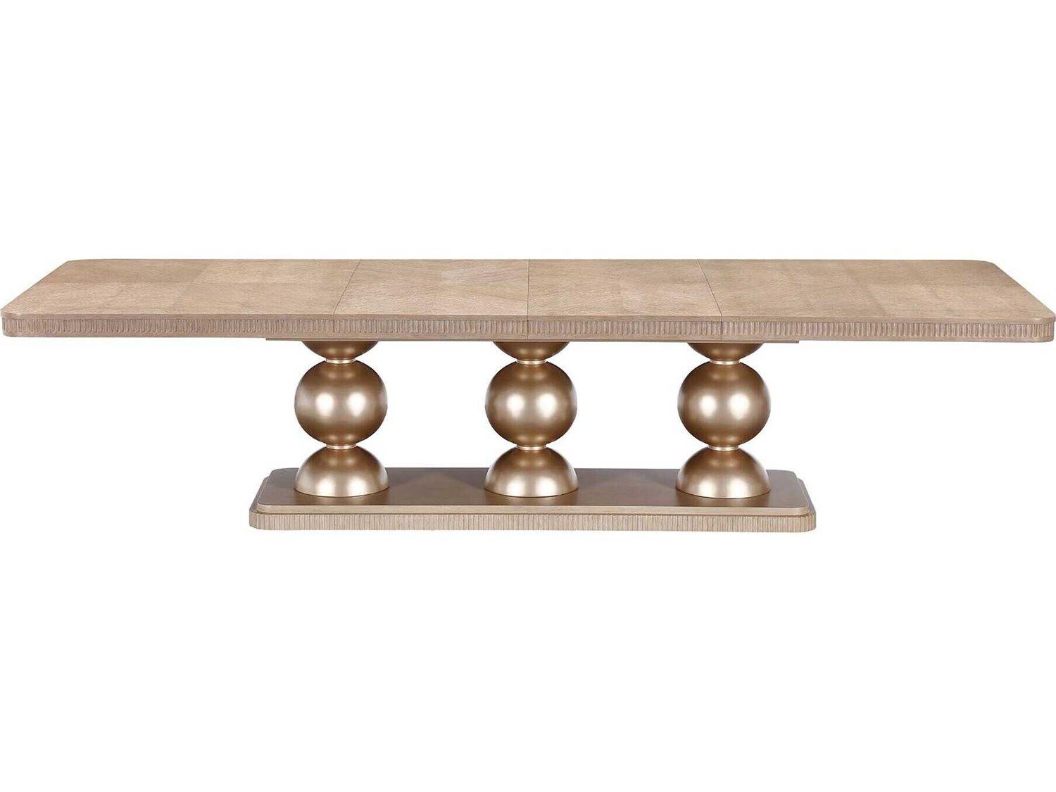 Michael Amini West Kensington Rectangular Wood Sea Salt Caramel Dining Table