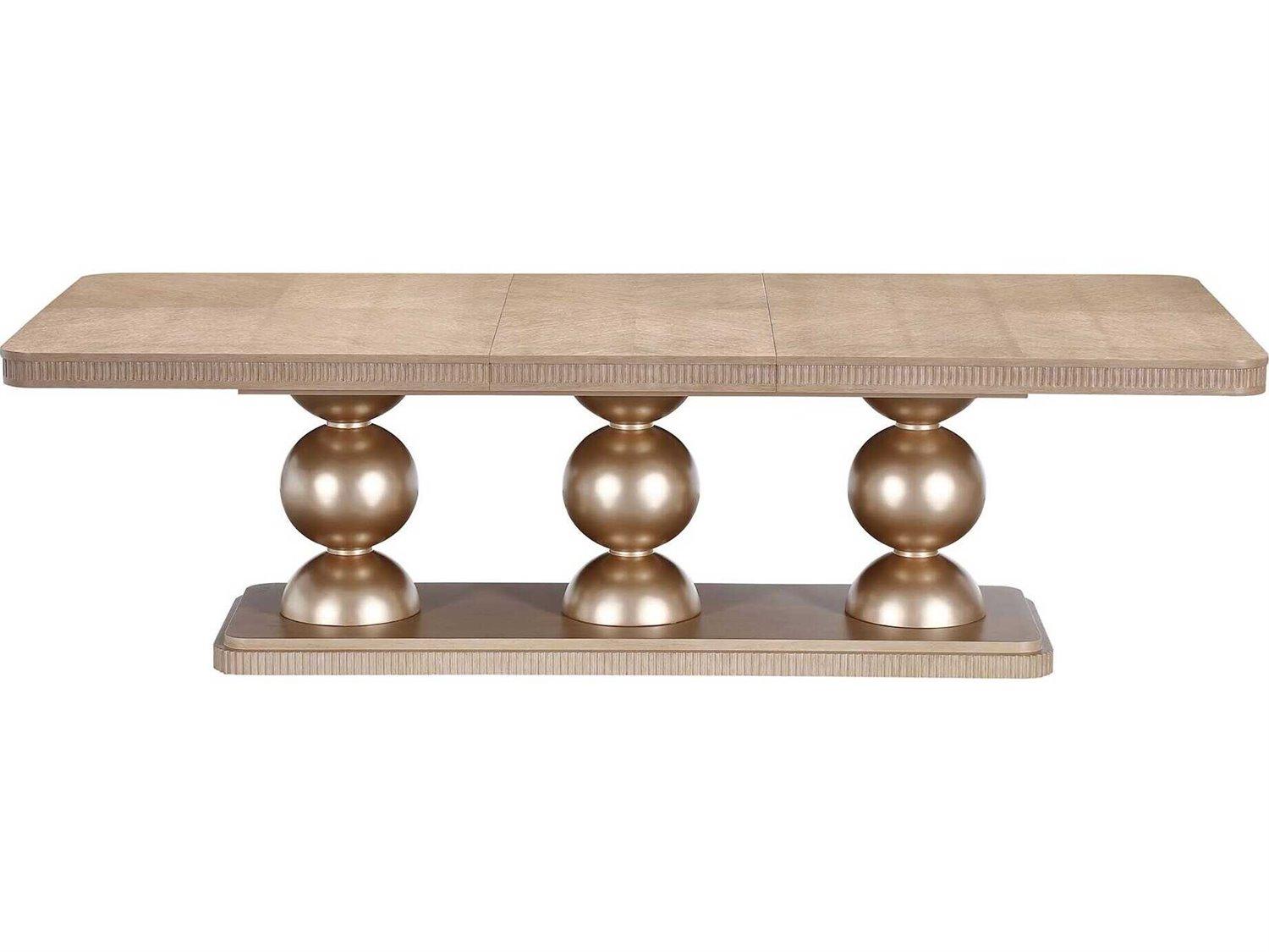 Michael Amini West Kensington Rectangular Wood Sea Salt Caramel Dining Table
