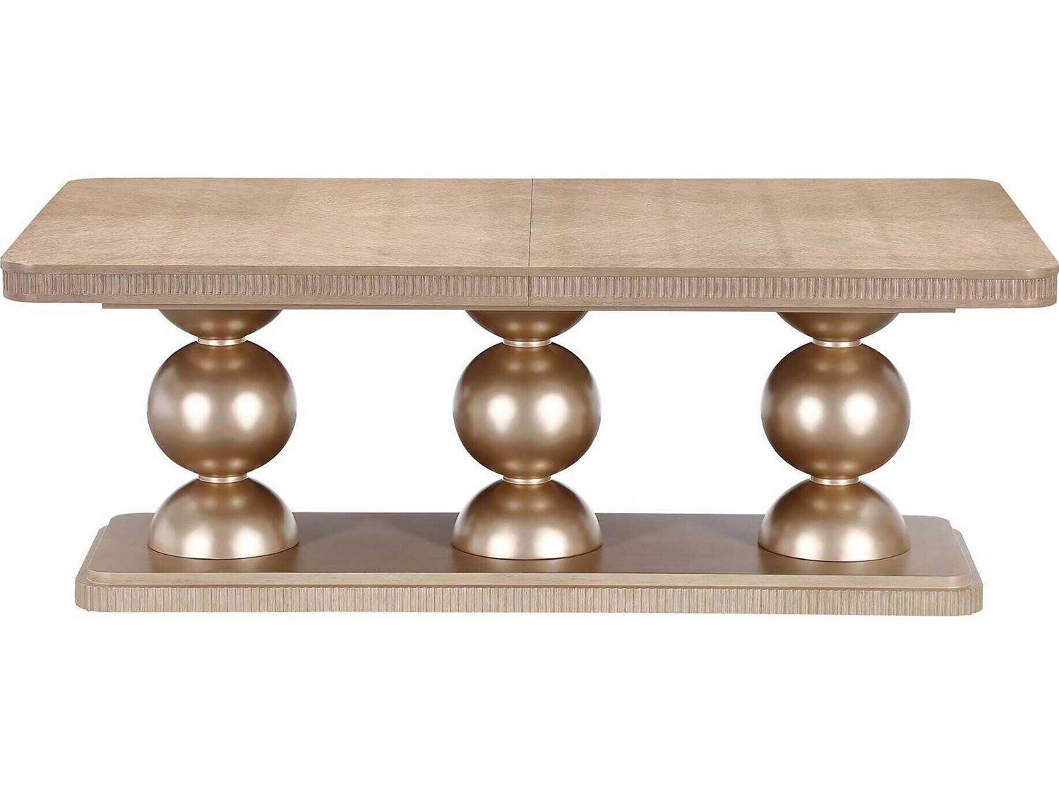 Michael Amini West Kensington Rectangular Wood Sea Salt Caramel Dining Table