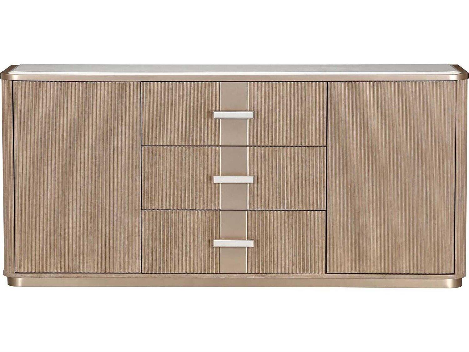 Michael Amini West Kensington 72" Rubberwood Sea Salt Caramel Sideboard