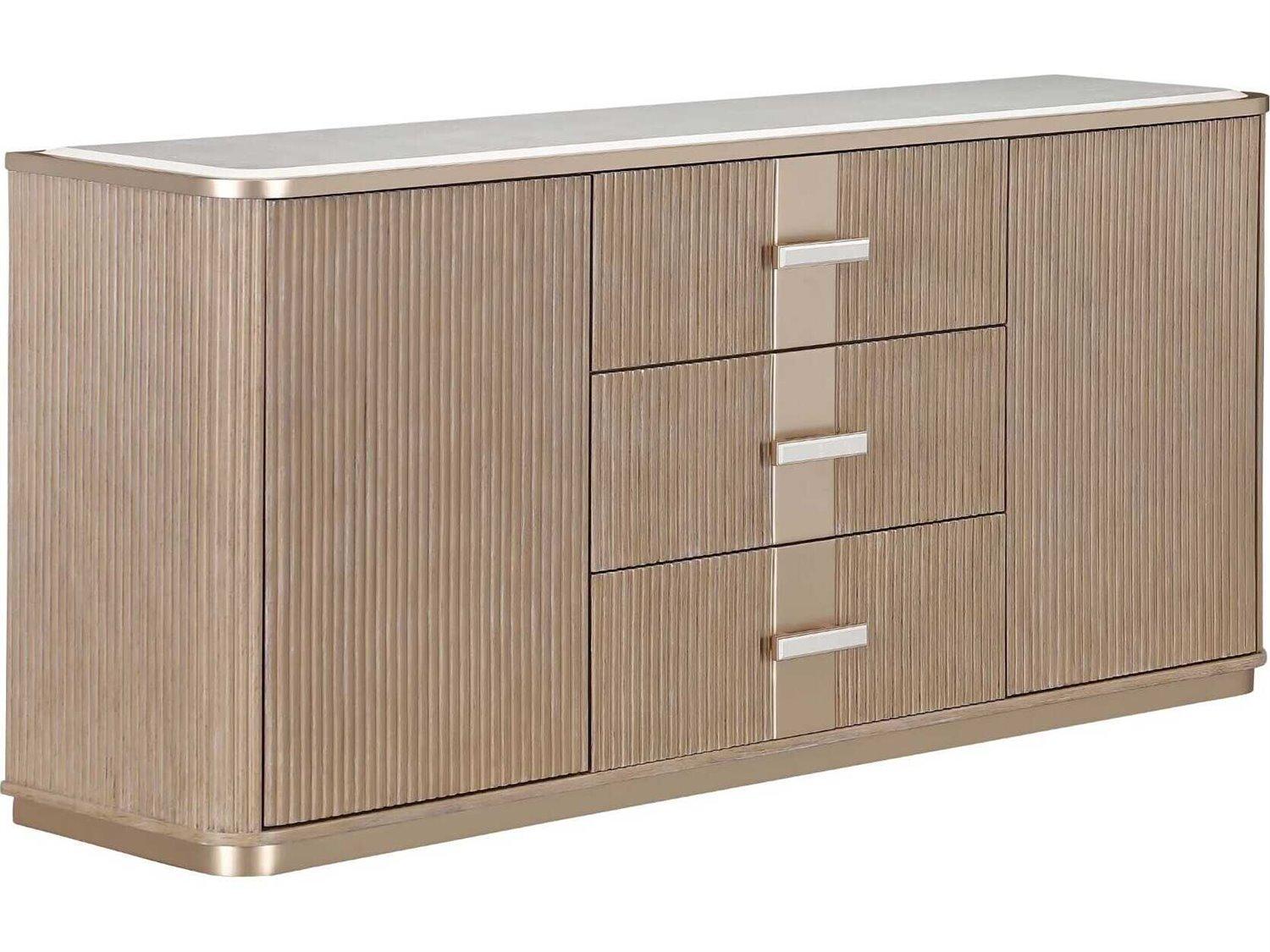 Michael Amini West Kensington 72" Rubberwood Sea Salt Caramel Sideboard