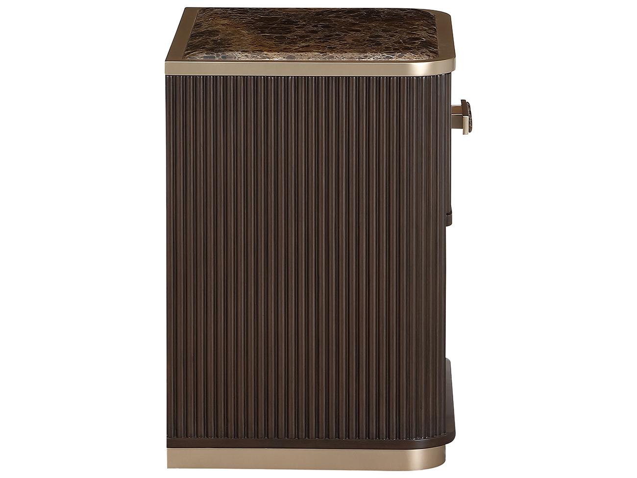 Michael Amini West Kensington 1-Drawer Brown Rubberwood Espresso Nightstand