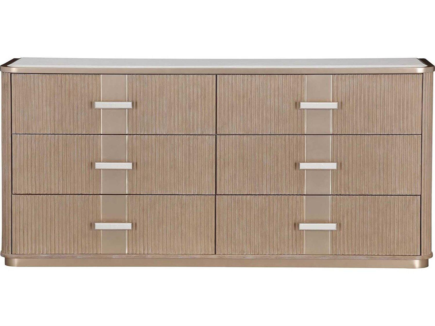 Michael Amini West Kensington 6-Drawers Beige Rubberwood Double Dresser