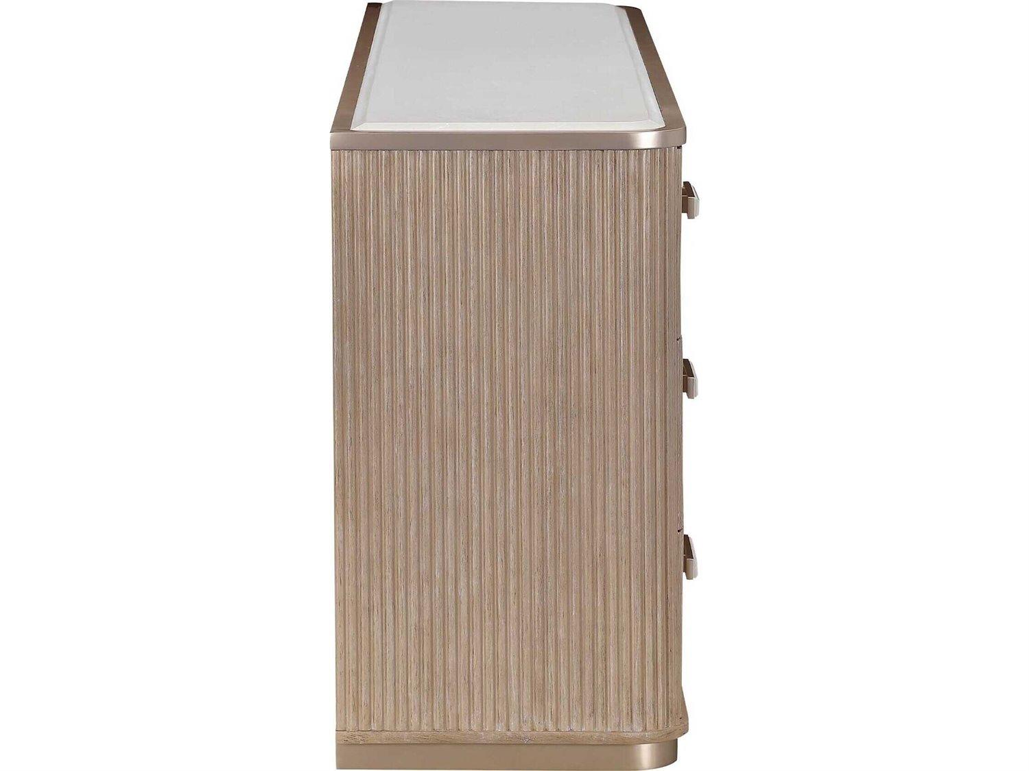 Michael Amini West Kensington 6-Drawers Beige Rubberwood Double Dresser