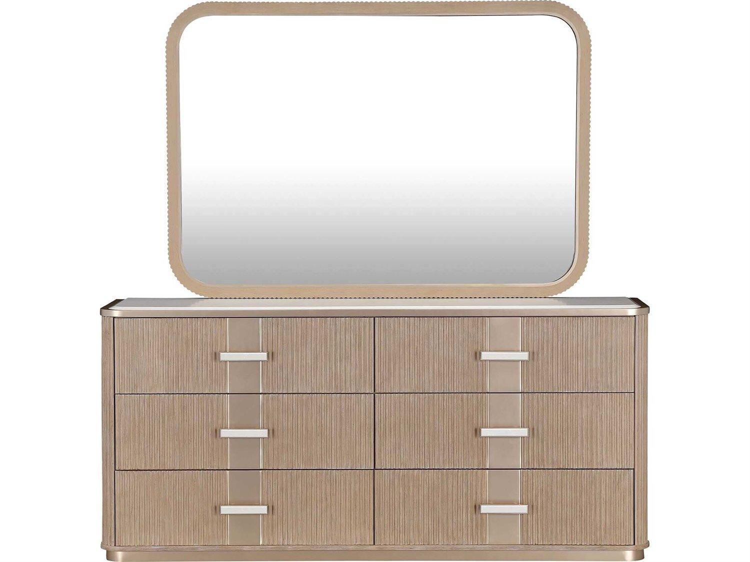 Michael Amini West Kensington 6-Drawers Beige Rubberwood Double Dresser