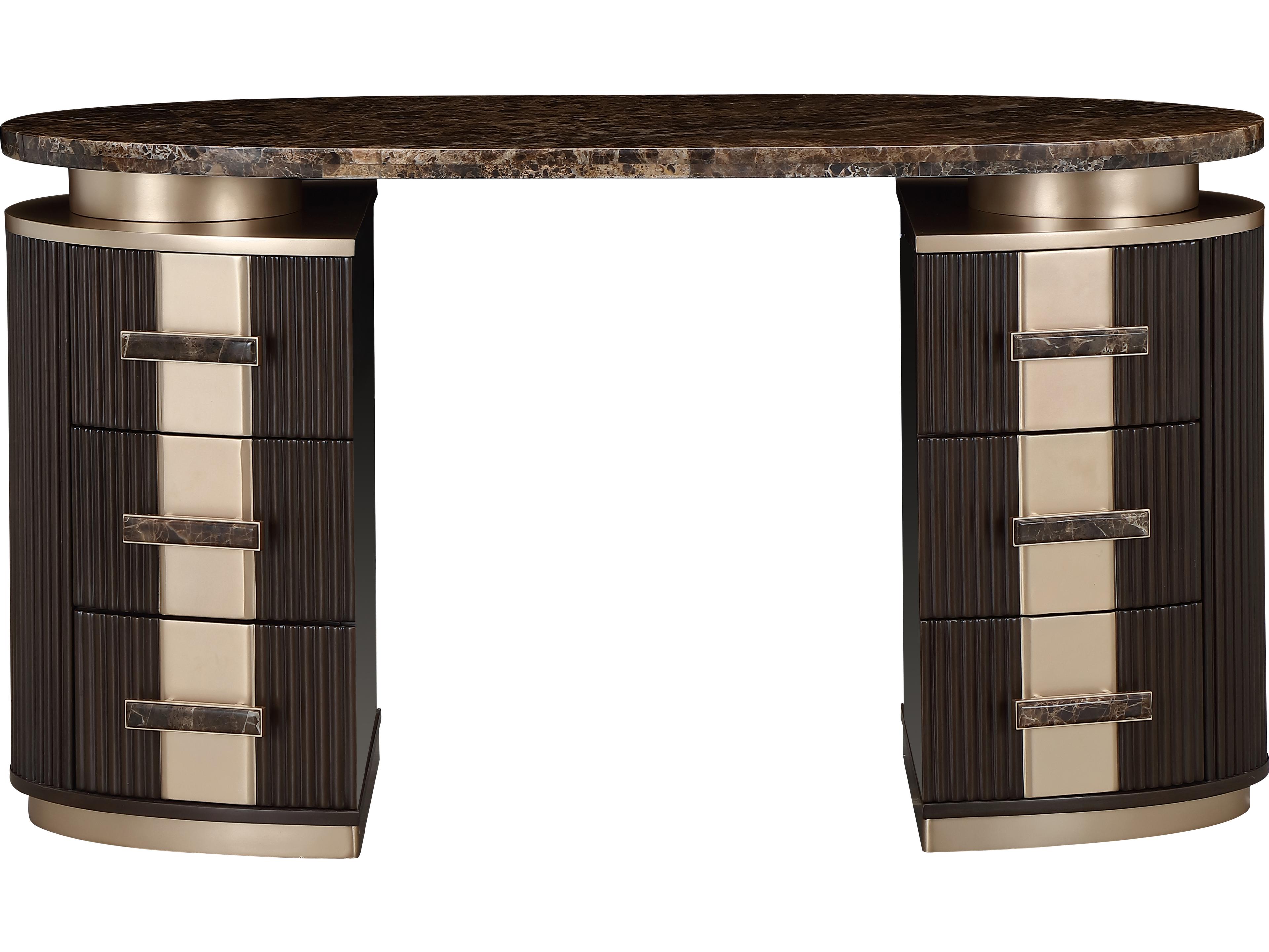Michael Amini West Kensington Espresso Rubberwood Vanity Table