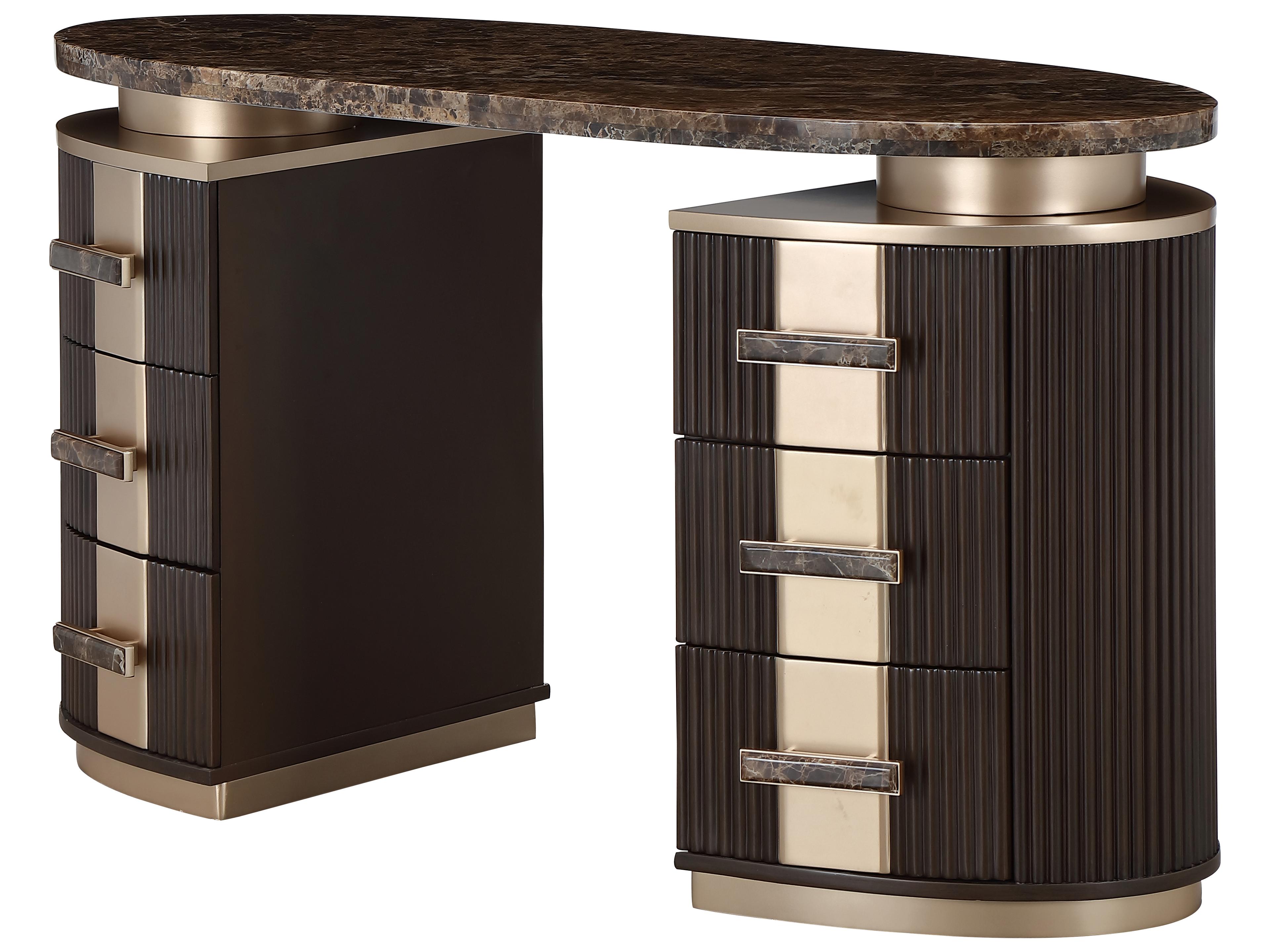 Michael Amini West Kensington Espresso Rubberwood Vanity Table