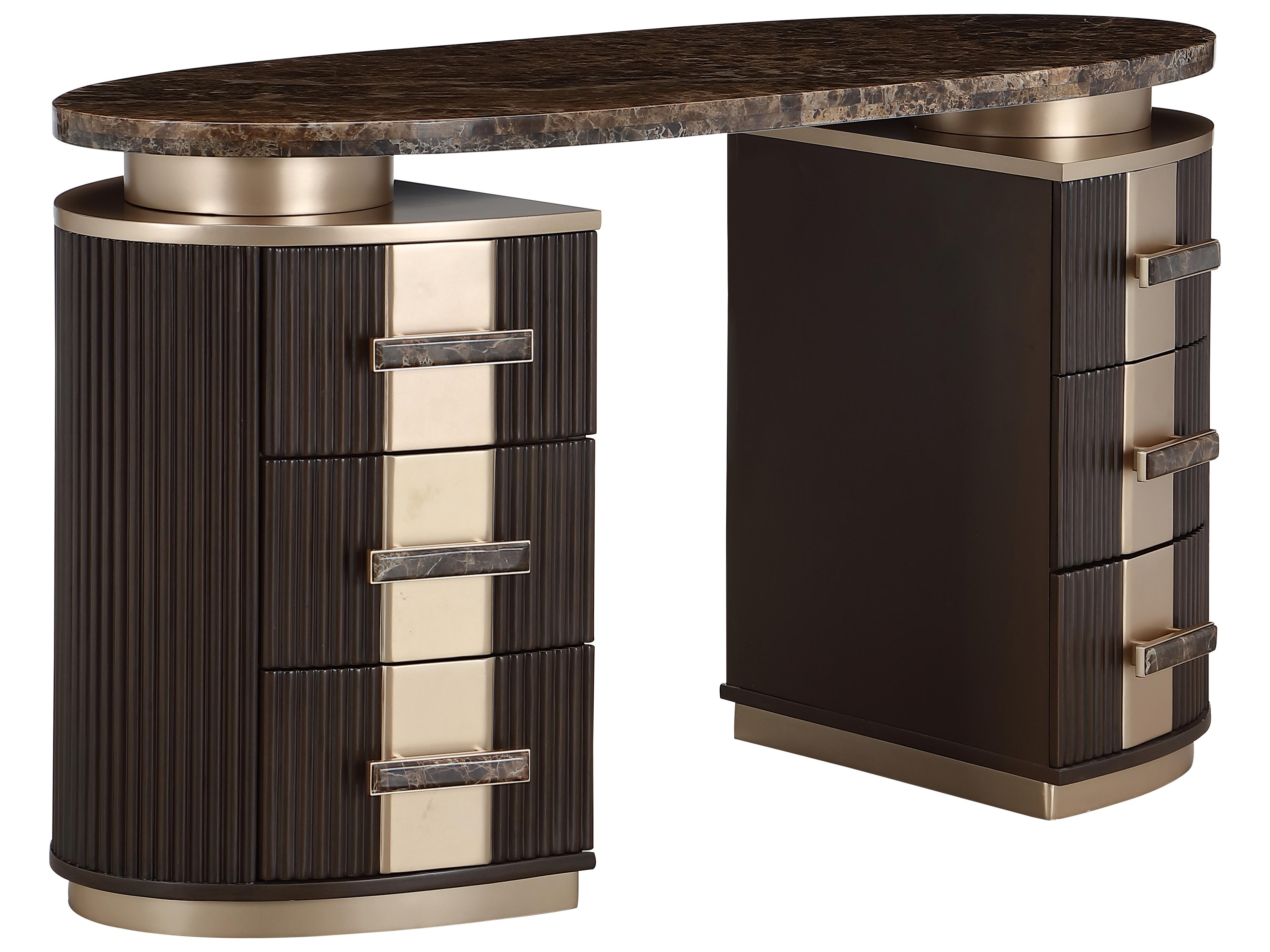 Michael Amini West Kensington Espresso Rubberwood Vanity Table