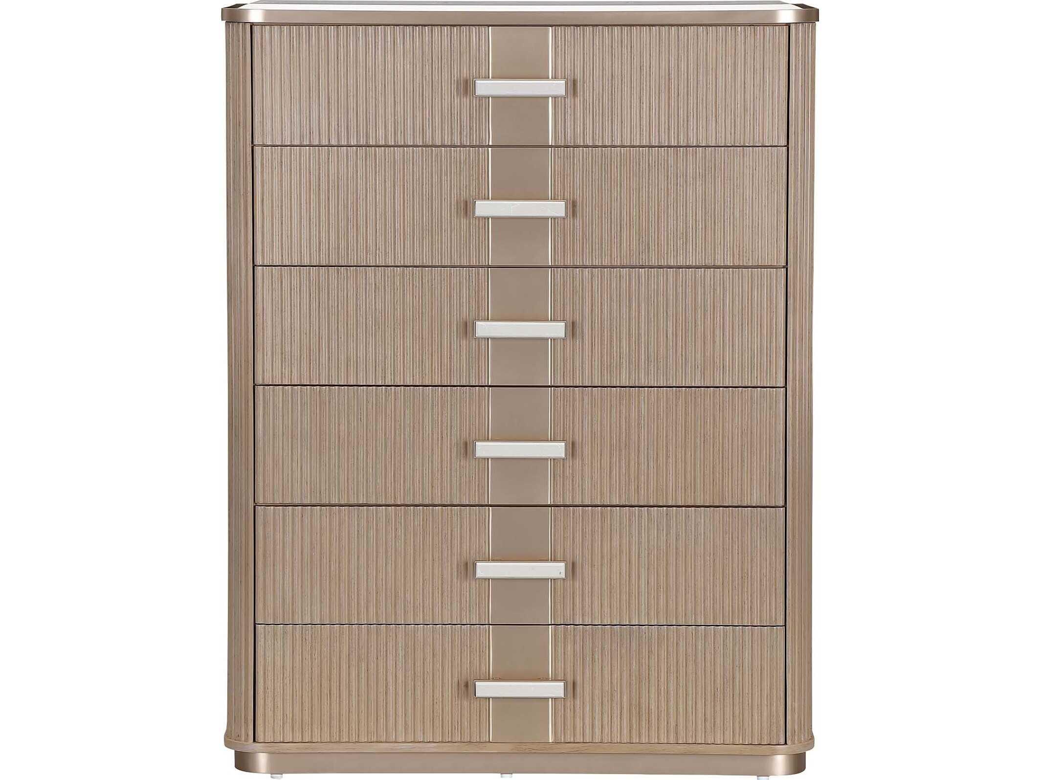 Michael Amini West Kensington Sea Salt Caramel Beige Rubberwood Accent Chest