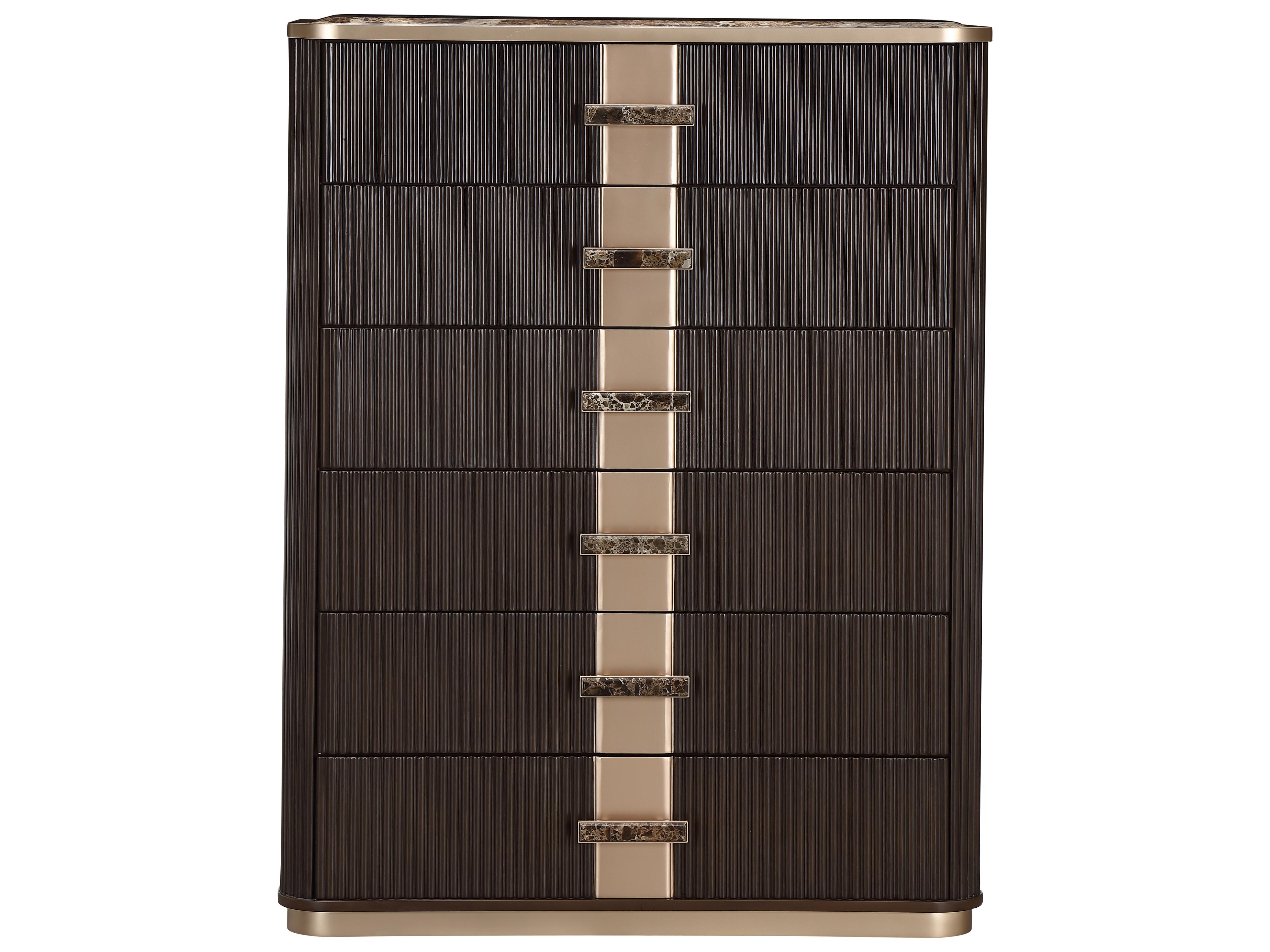 Michael Amini West Kensington Espresso Brown Rubberwood Accent Chest