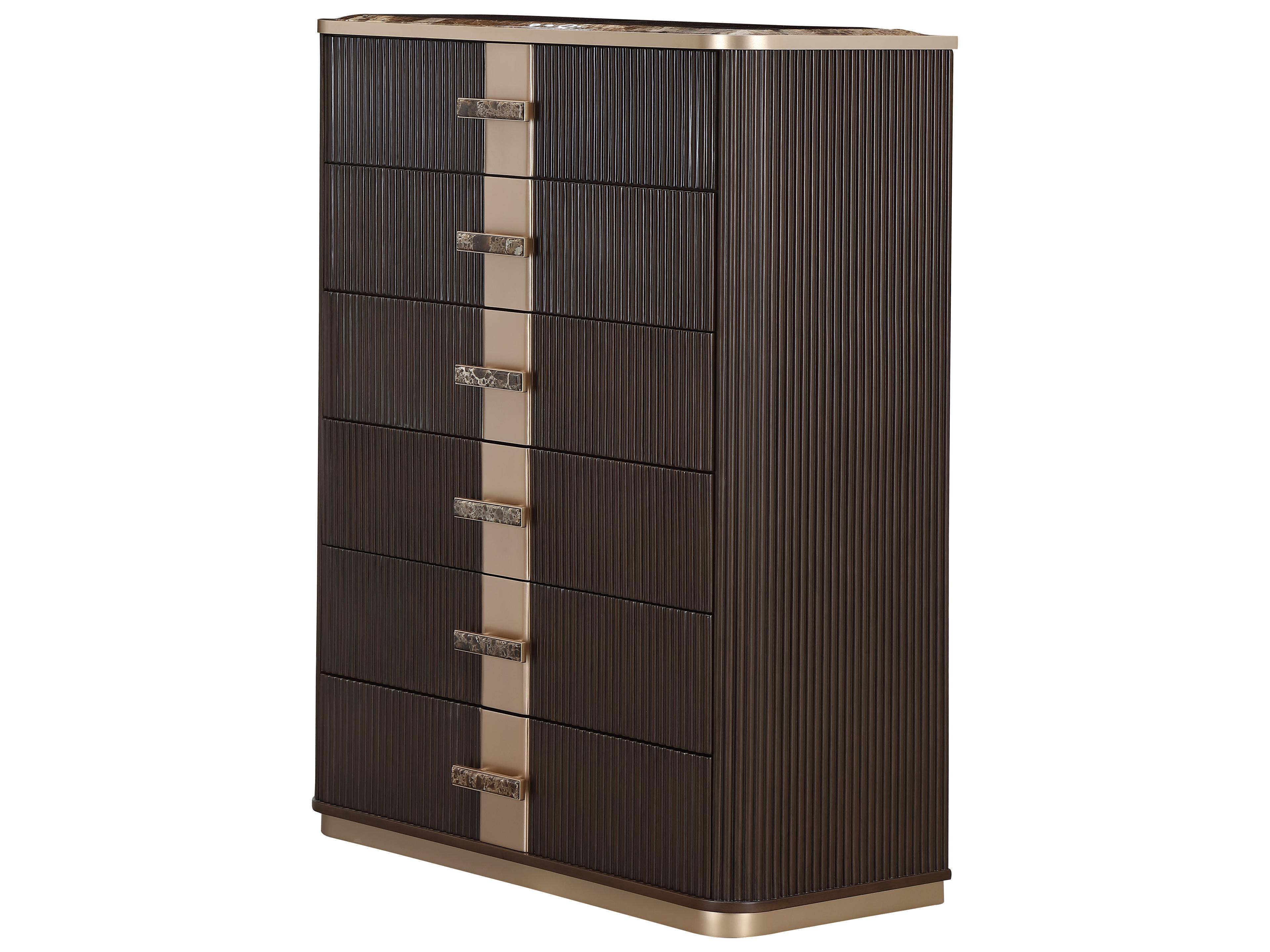Michael Amini West Kensington Espresso Brown Rubberwood Accent Chest