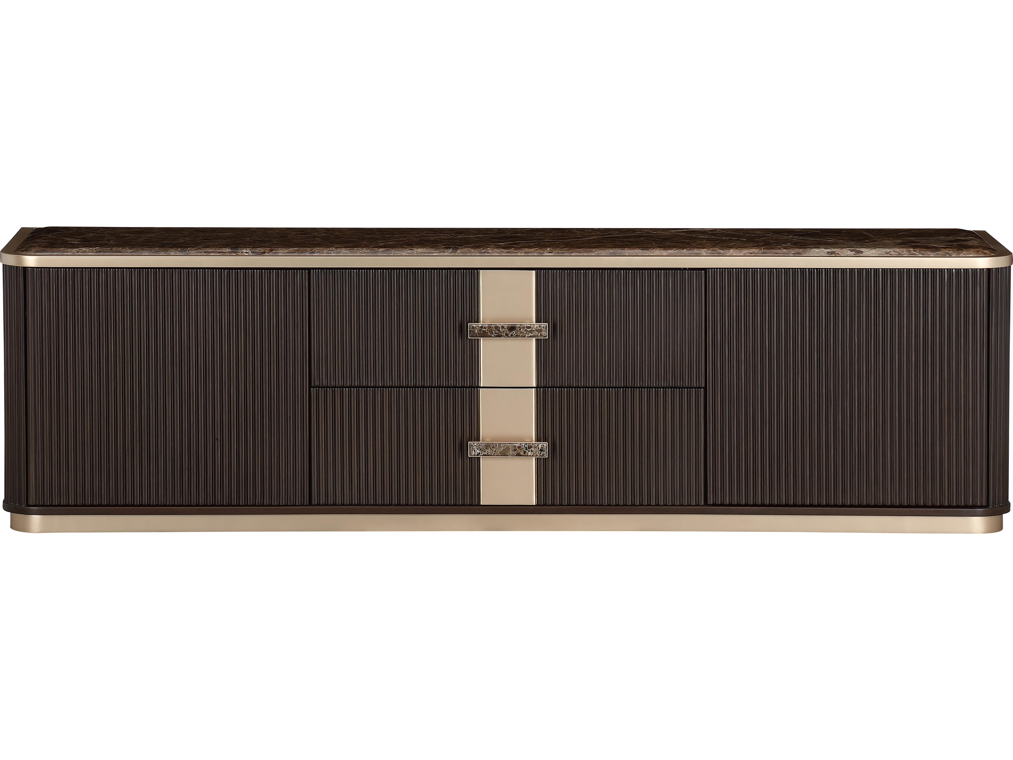 Michael Amini West Kensington 80" Rubberwood Espresso Media Console