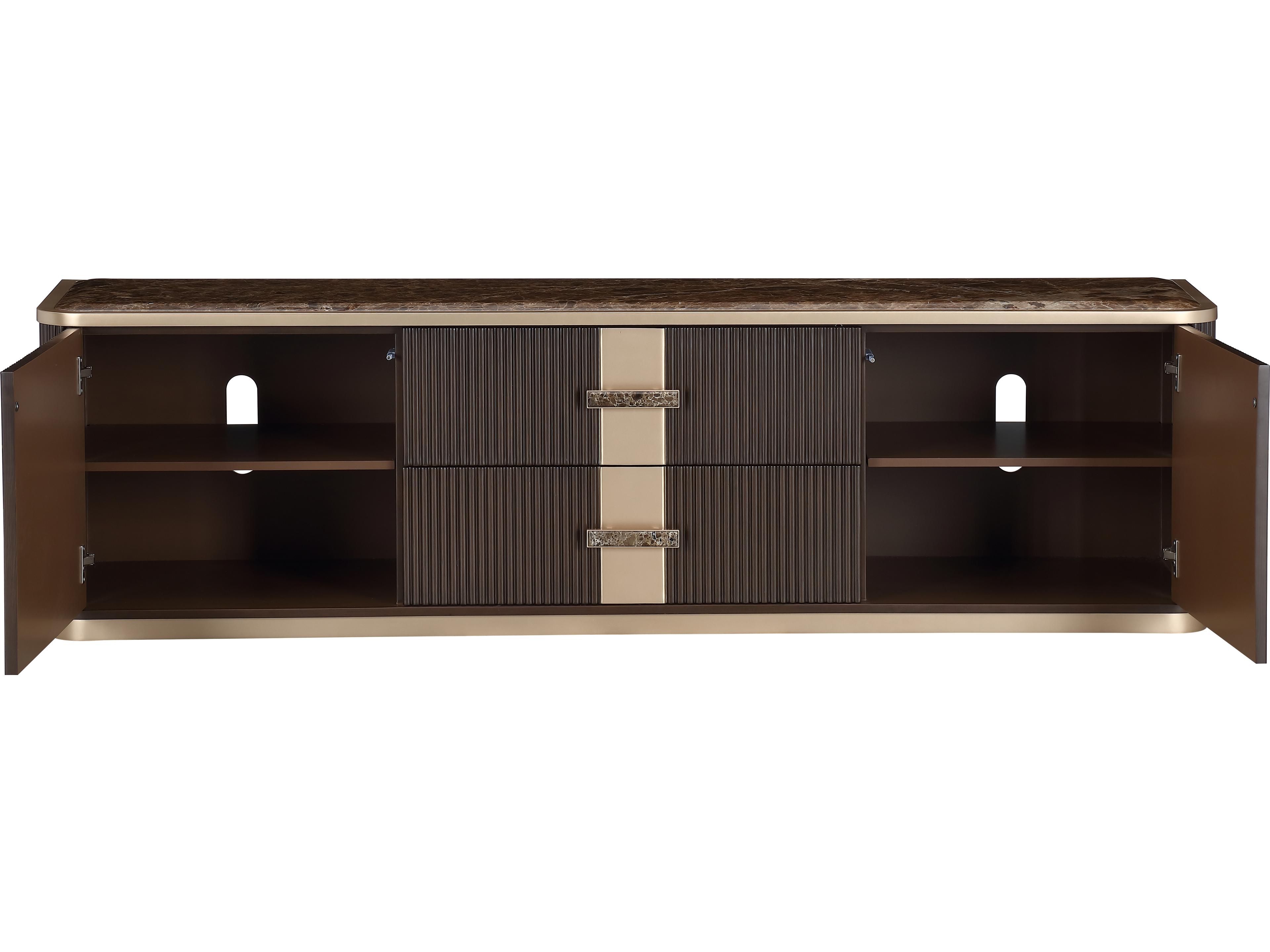 Michael Amini West Kensington 80" Rubberwood Espresso Media Console