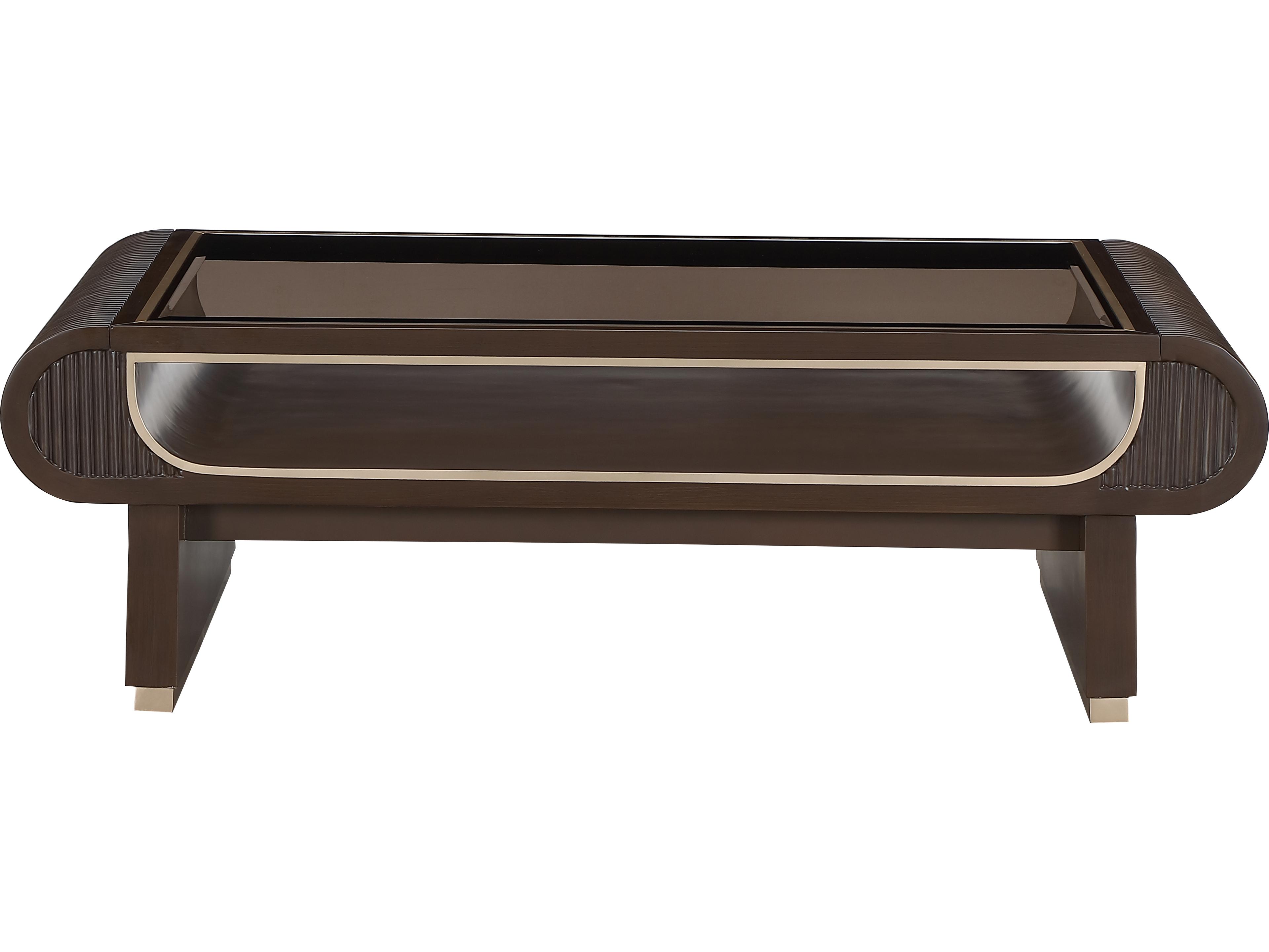 Michael Amini West Kensington Rectangular Glass Espresso Coffee Table
