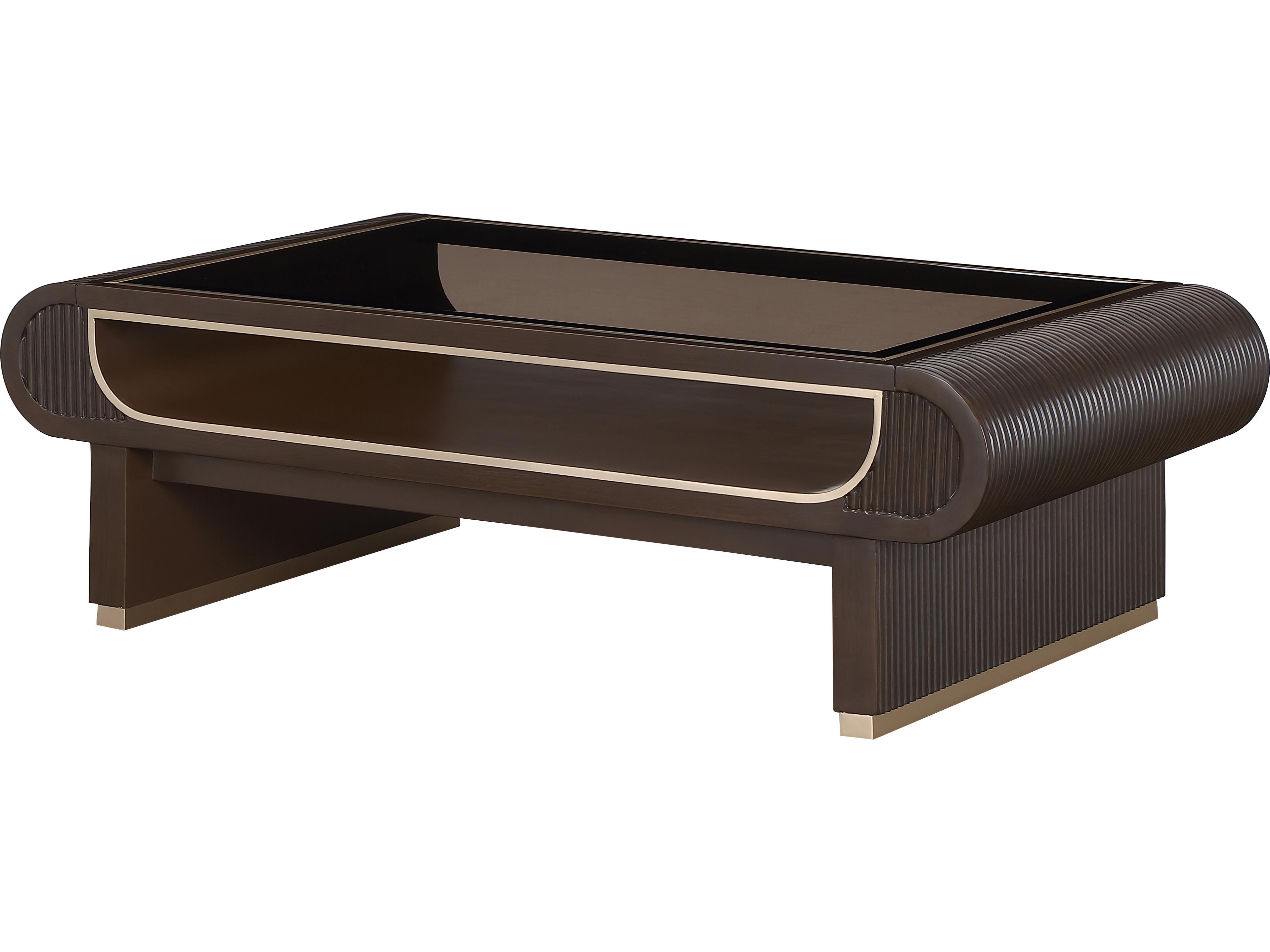 Michael Amini West Kensington Rectangular Glass Espresso Coffee Table
