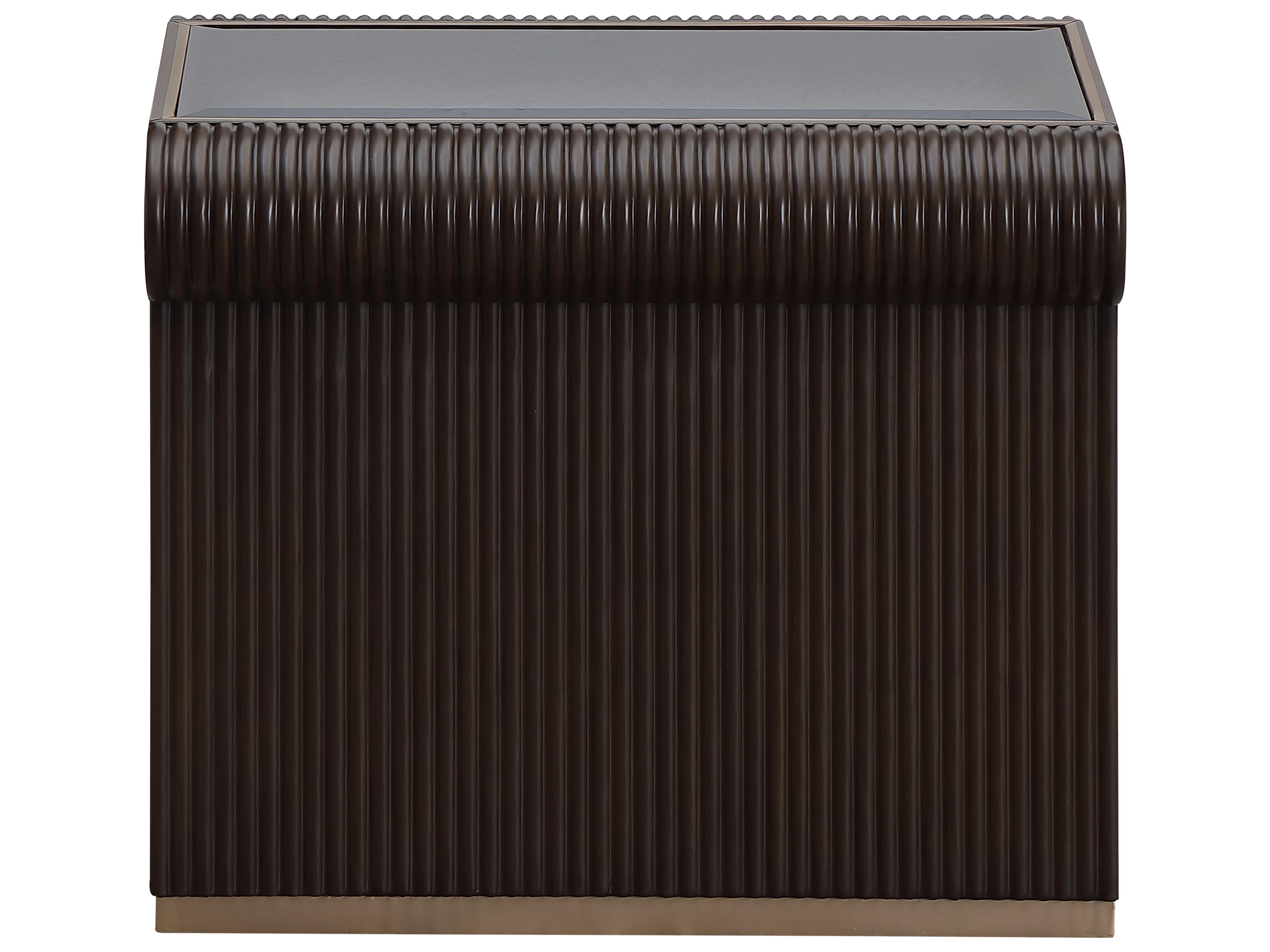 Michael Amini West Kensington Rectangular Glass Espresso End Table