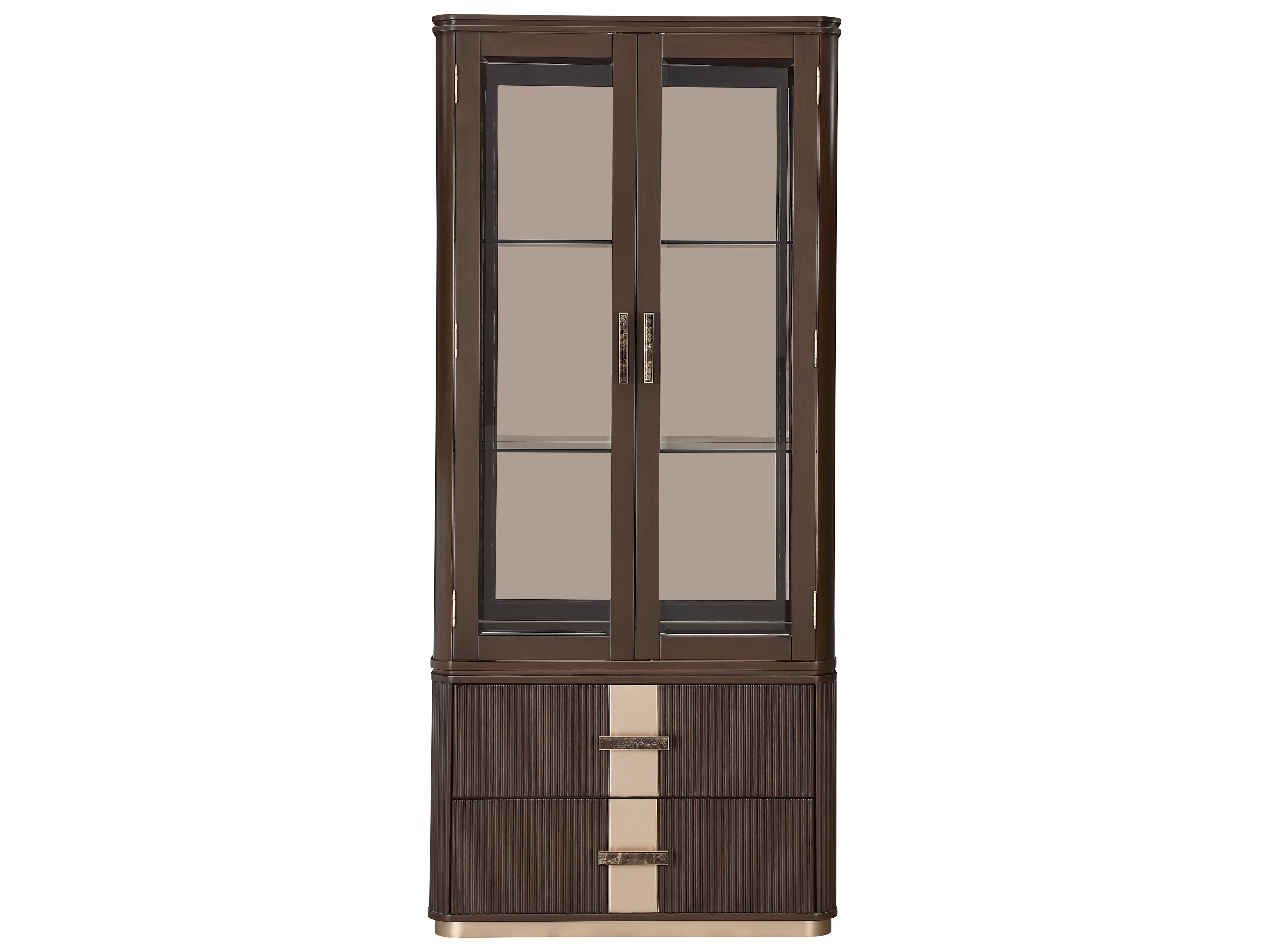 Michael Amini West Kensington Rubberwood Espresso Display Cabinet