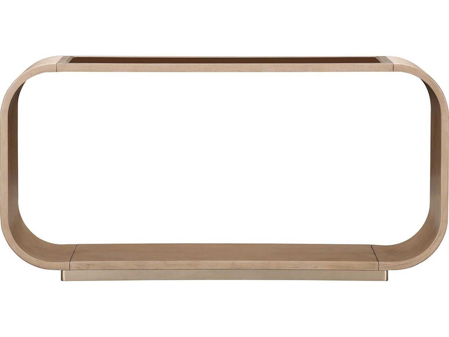 Michael Amini West Kensington Rectangular Glass Sea Salt Caramel Console Table