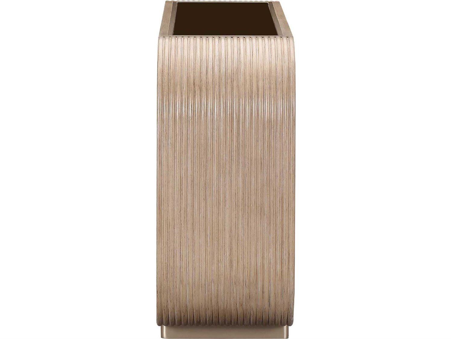 Michael Amini West Kensington Rectangular Glass Sea Salt Caramel Console Table