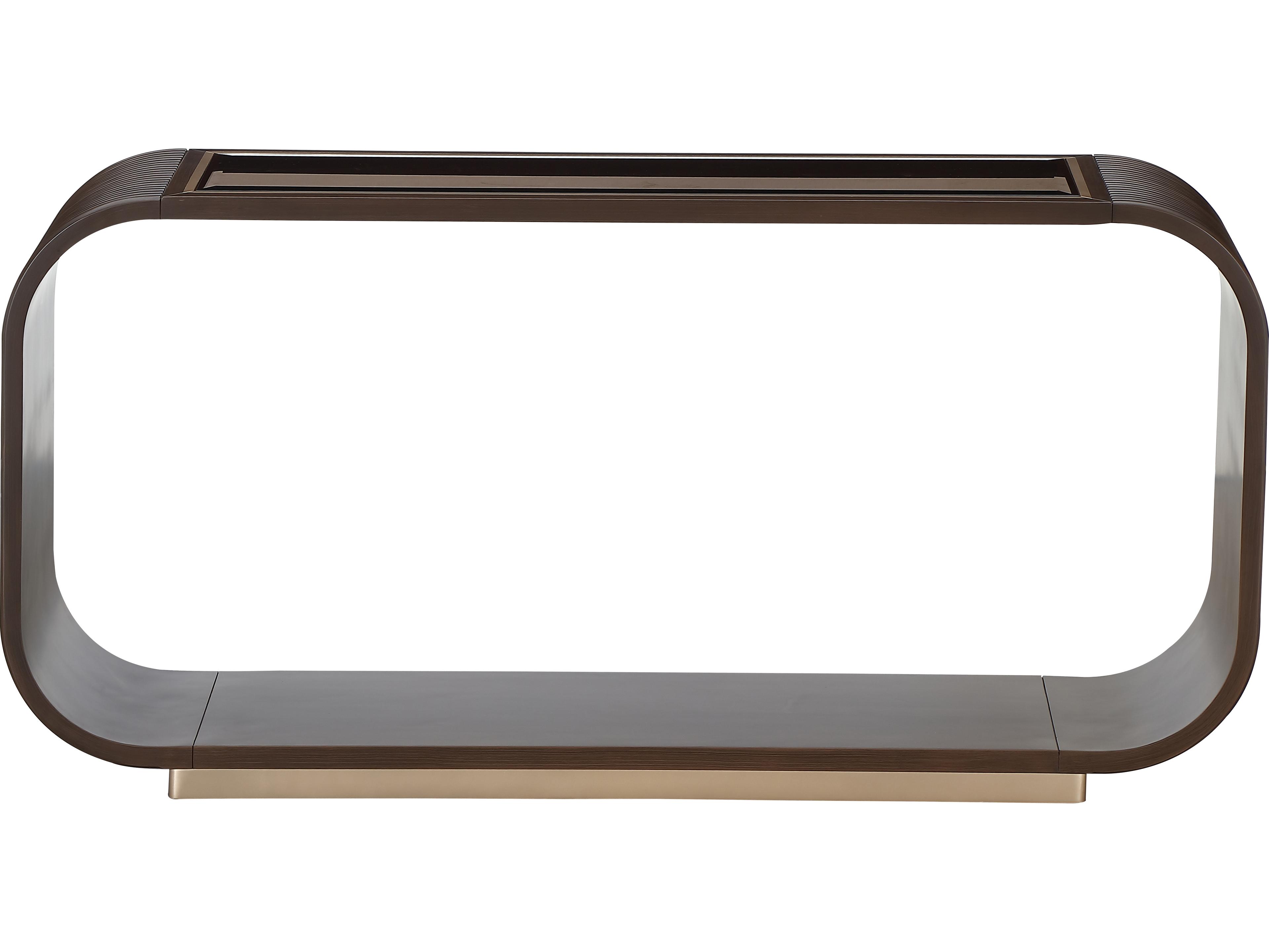 Michael Amini West Kensington Rectangular Glass Espresso Console Table