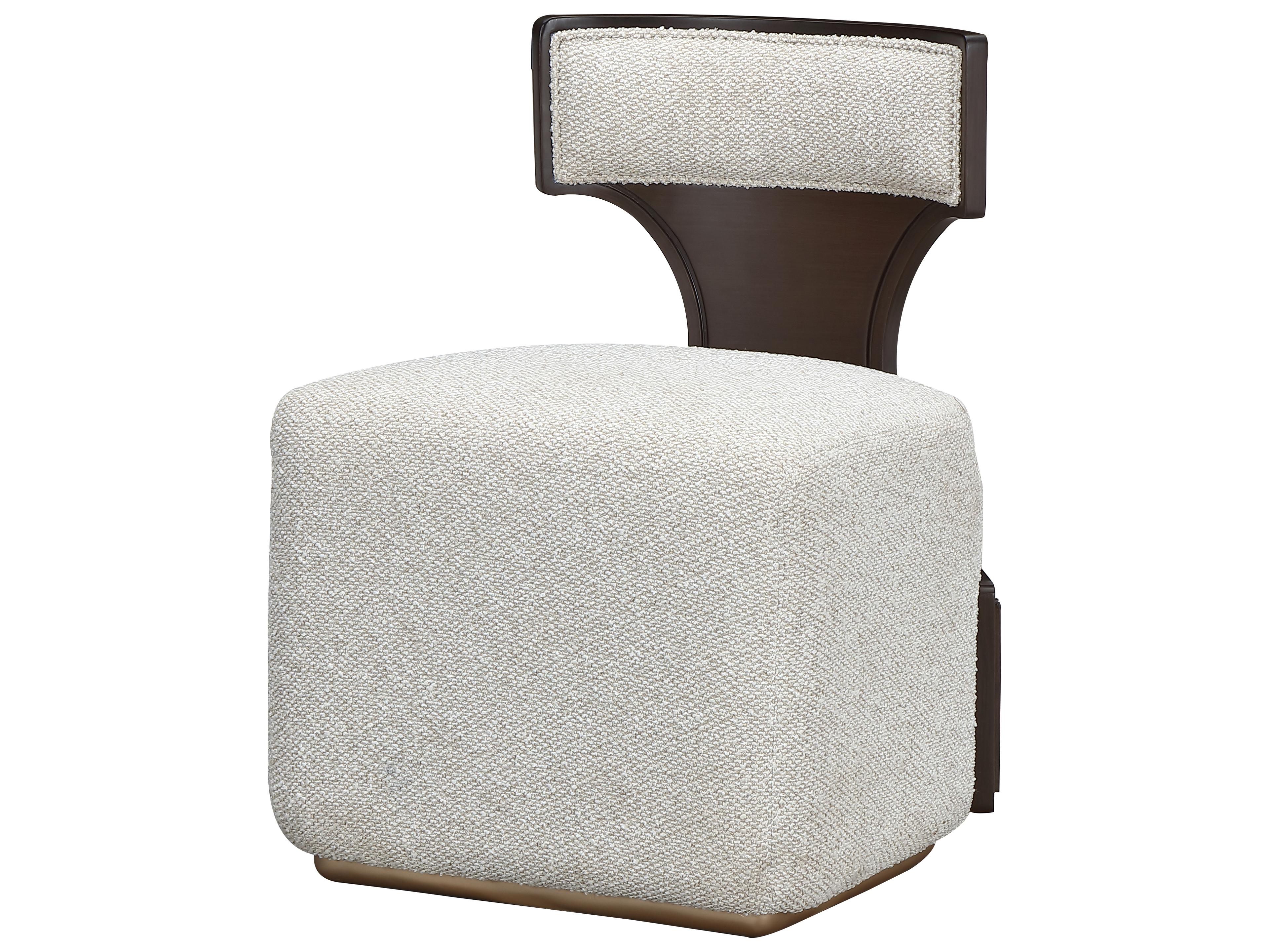 Michael Amini West Kensington Espresso Gray Vanity Chair