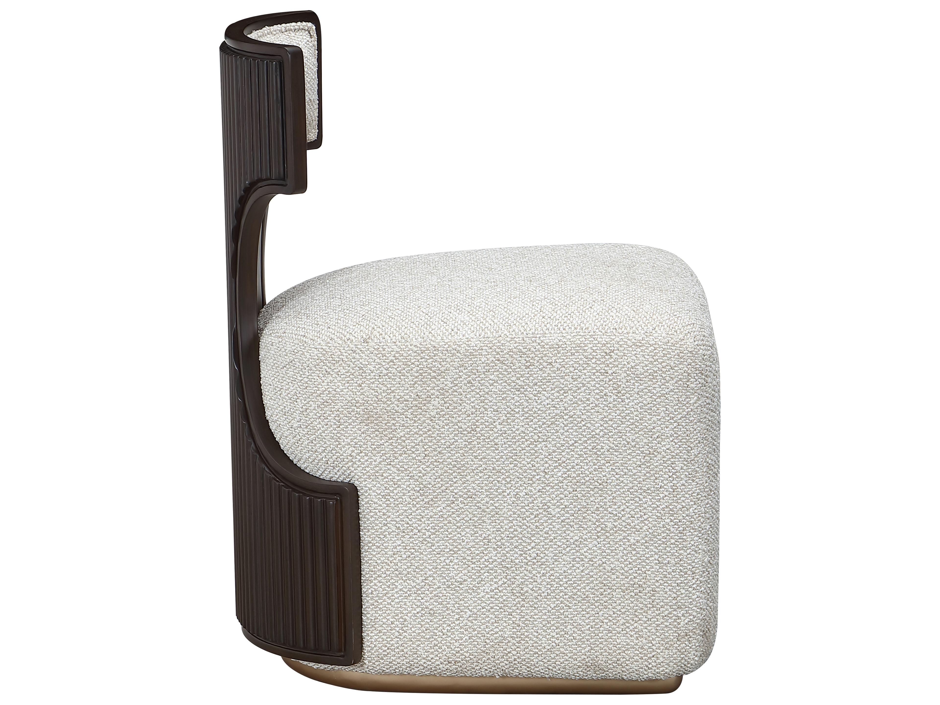 Michael Amini West Kensington Espresso Gray Vanity Chair