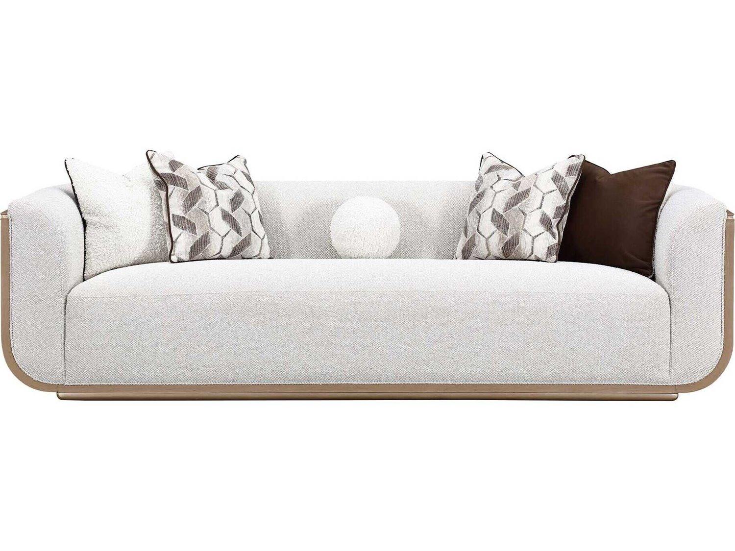Michael Amini West Kensington Sea Salt Caramel Beige Upholstered Sofa