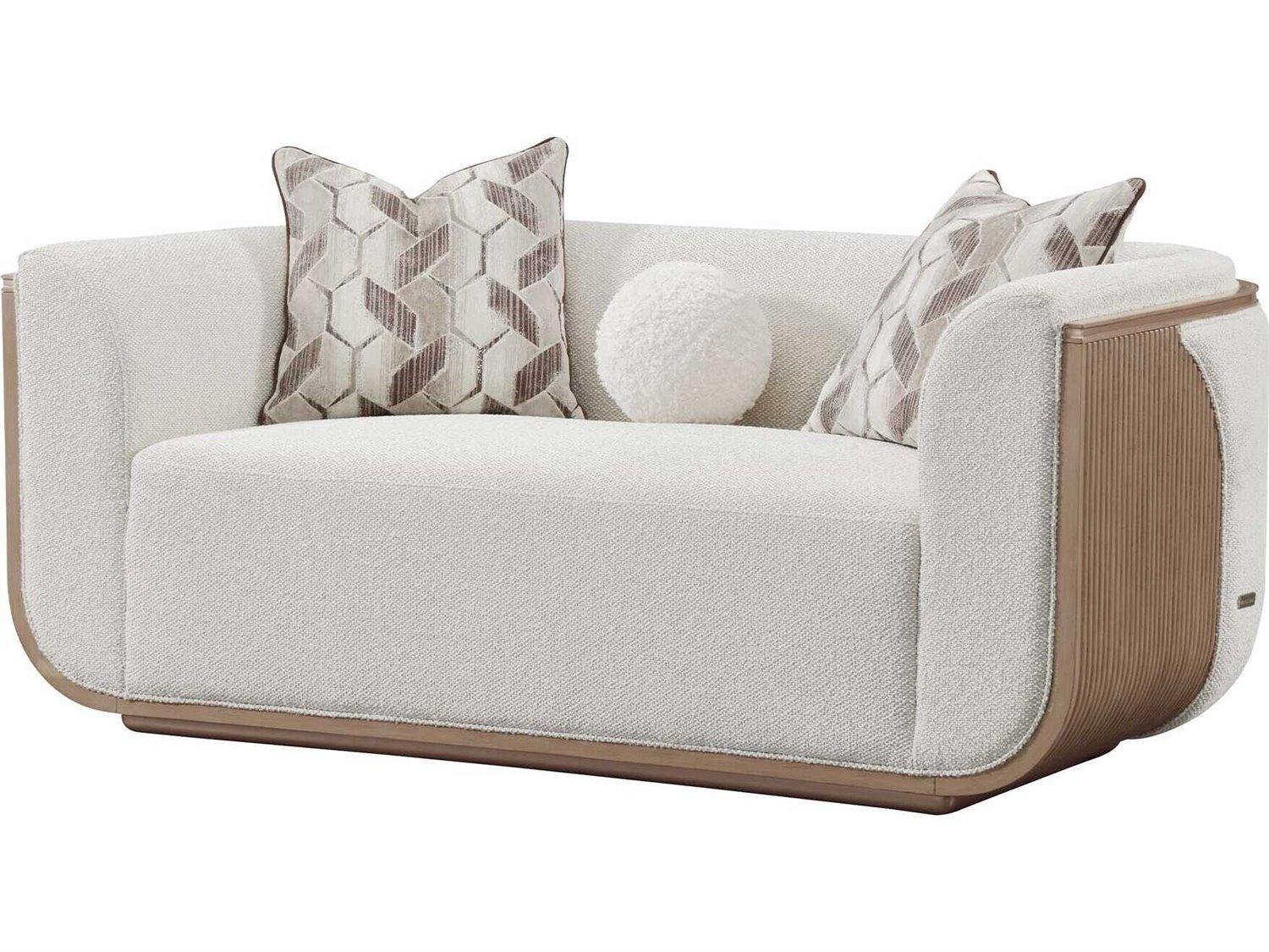 Michael Amini West Kensington Sea Salt Caramel Beige Upholstered Loveseat