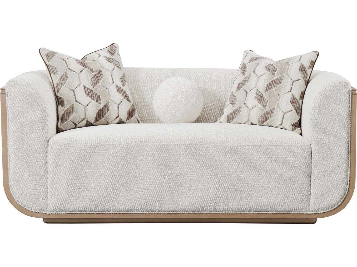 Michael Amini West Kensington Sea Salt Caramel Beige Upholstered Loveseat