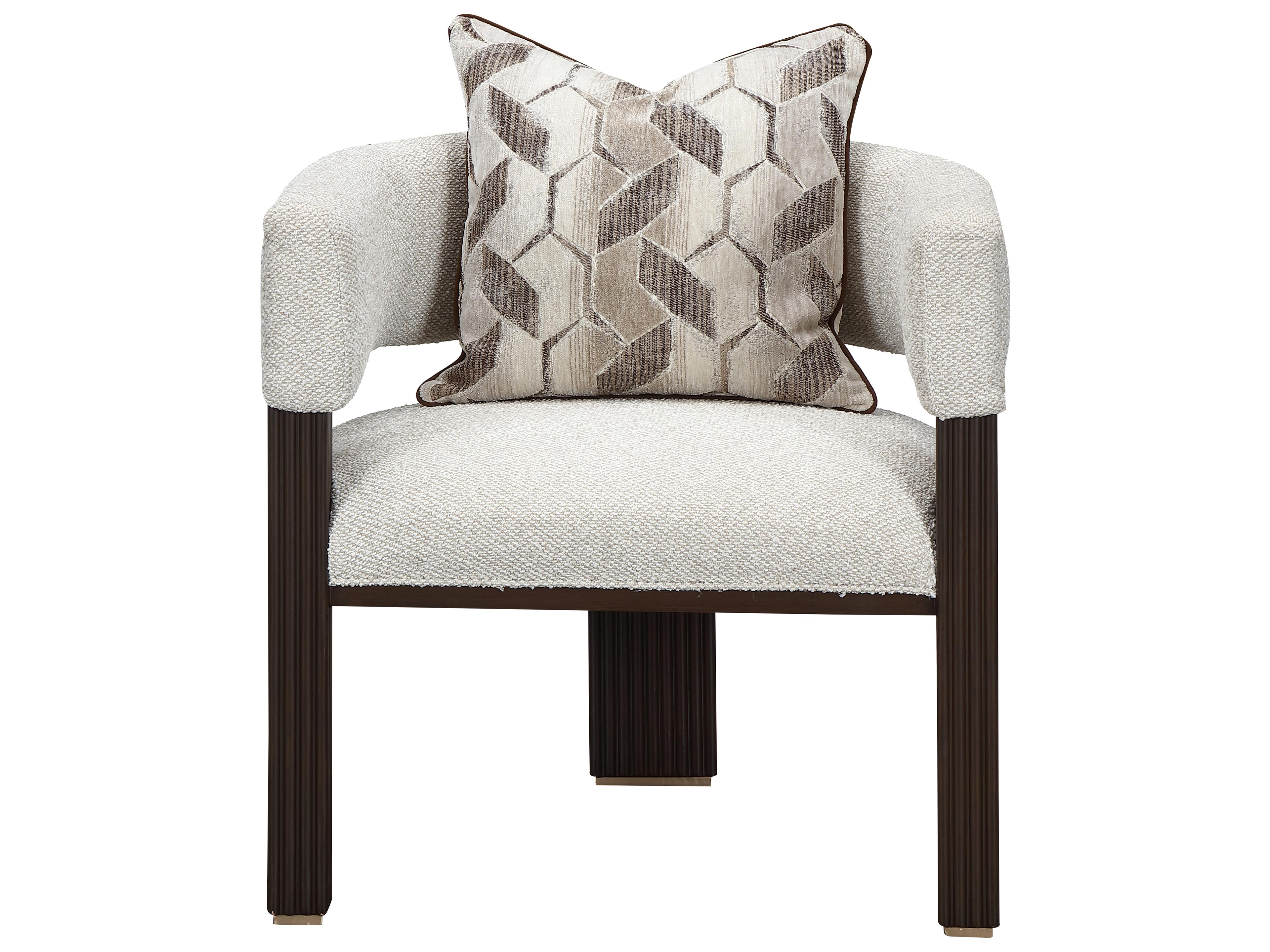 Michael Amini West Kensington Gray Accent Chair Espresso