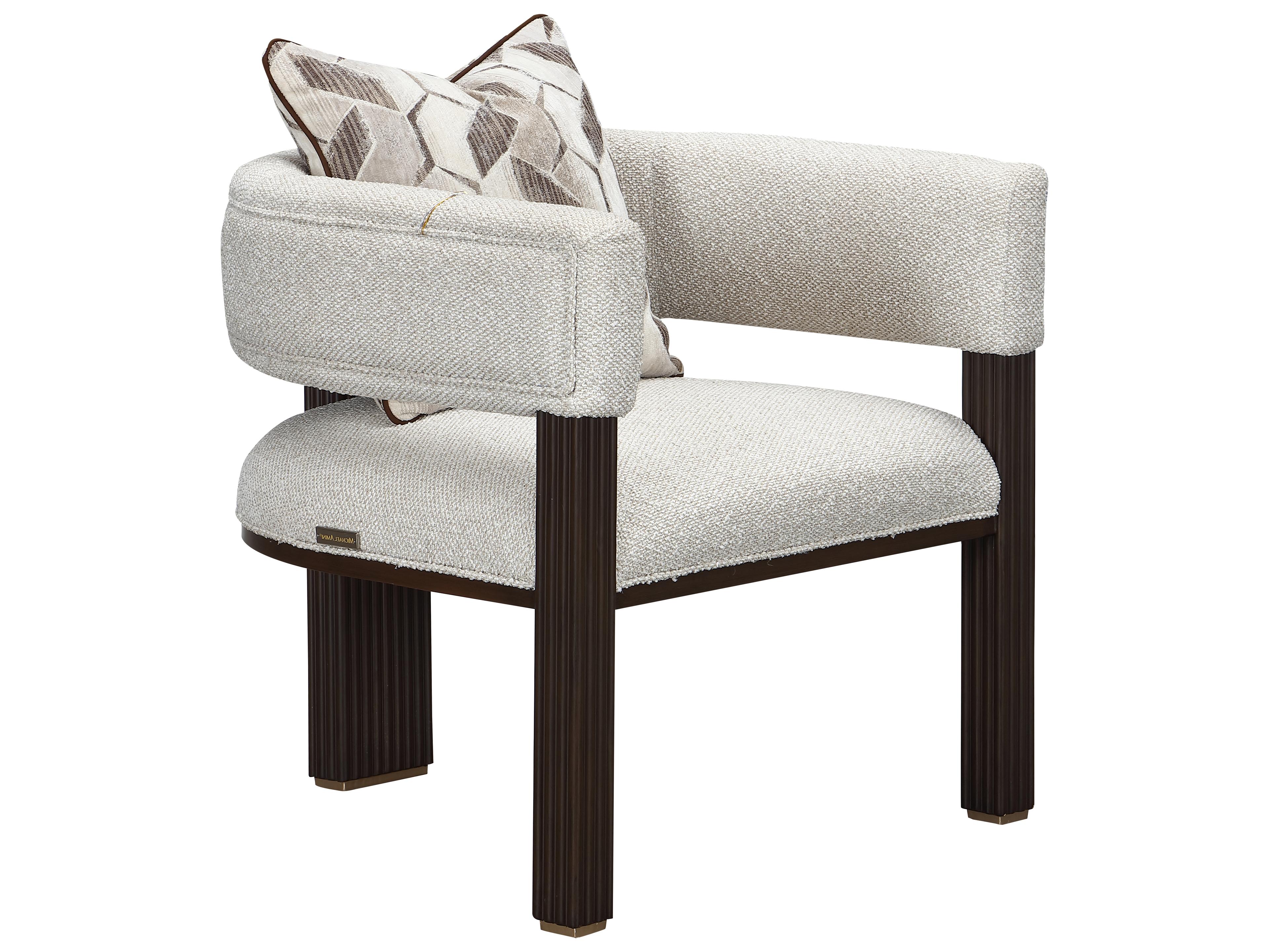 Michael Amini West Kensington Gray Accent Chair Espresso