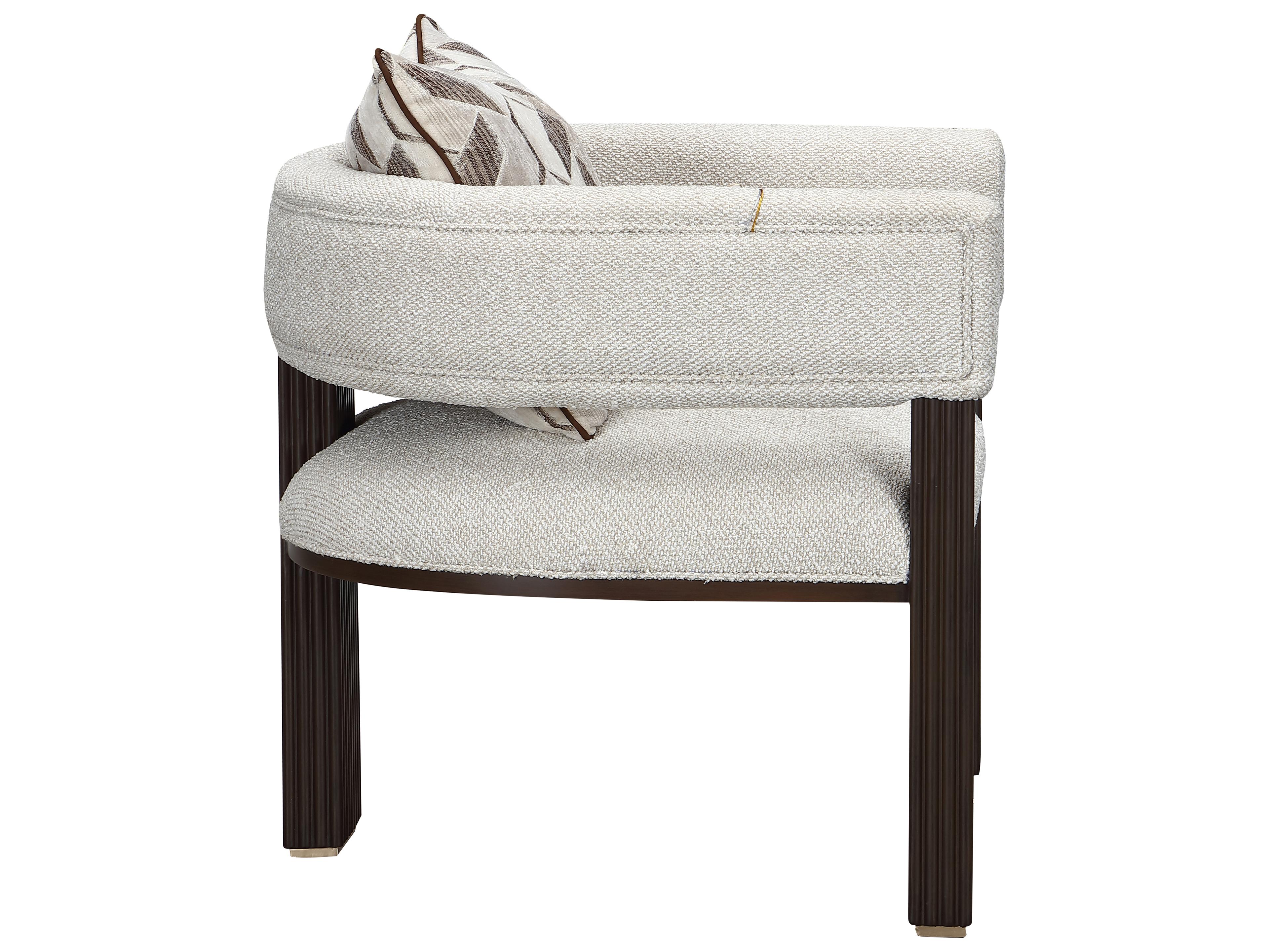 Michael Amini West Kensington Gray Accent Chair Espresso