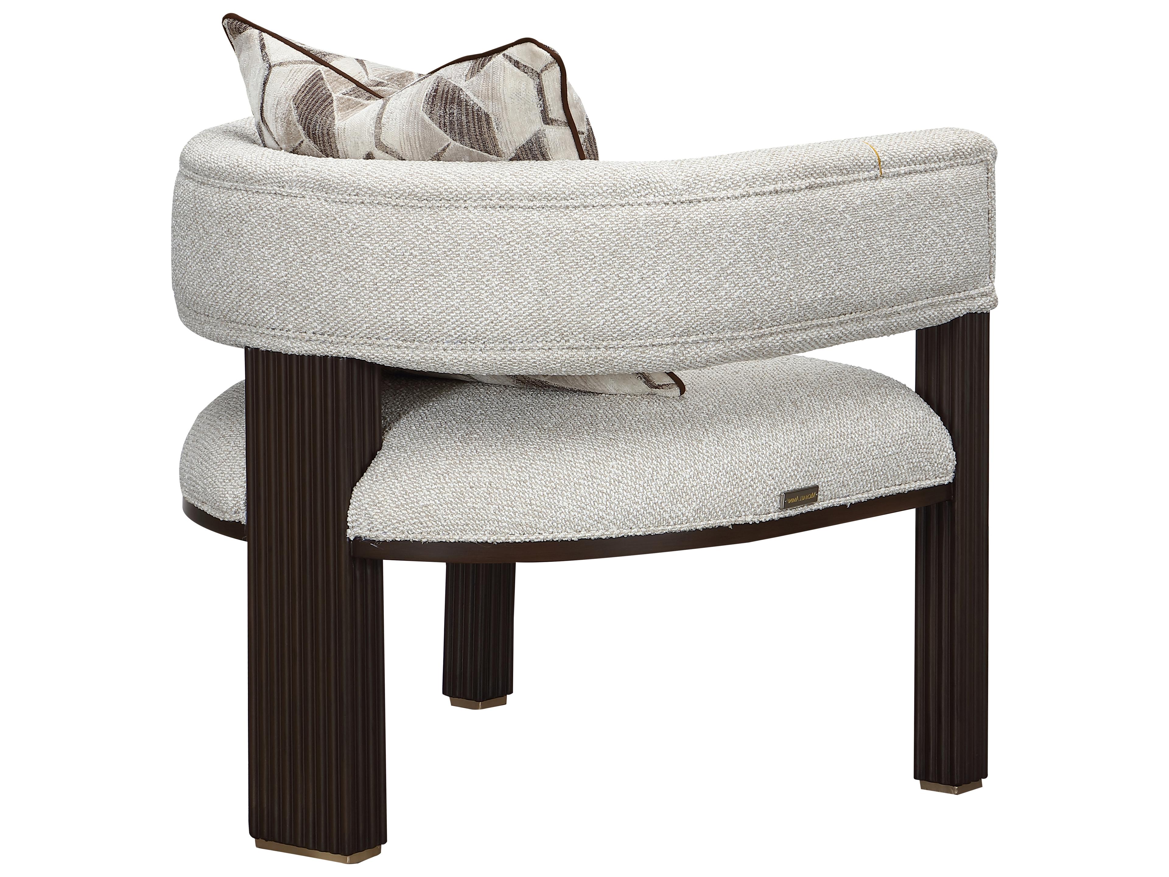 Michael Amini West Kensington Gray Accent Chair Espresso