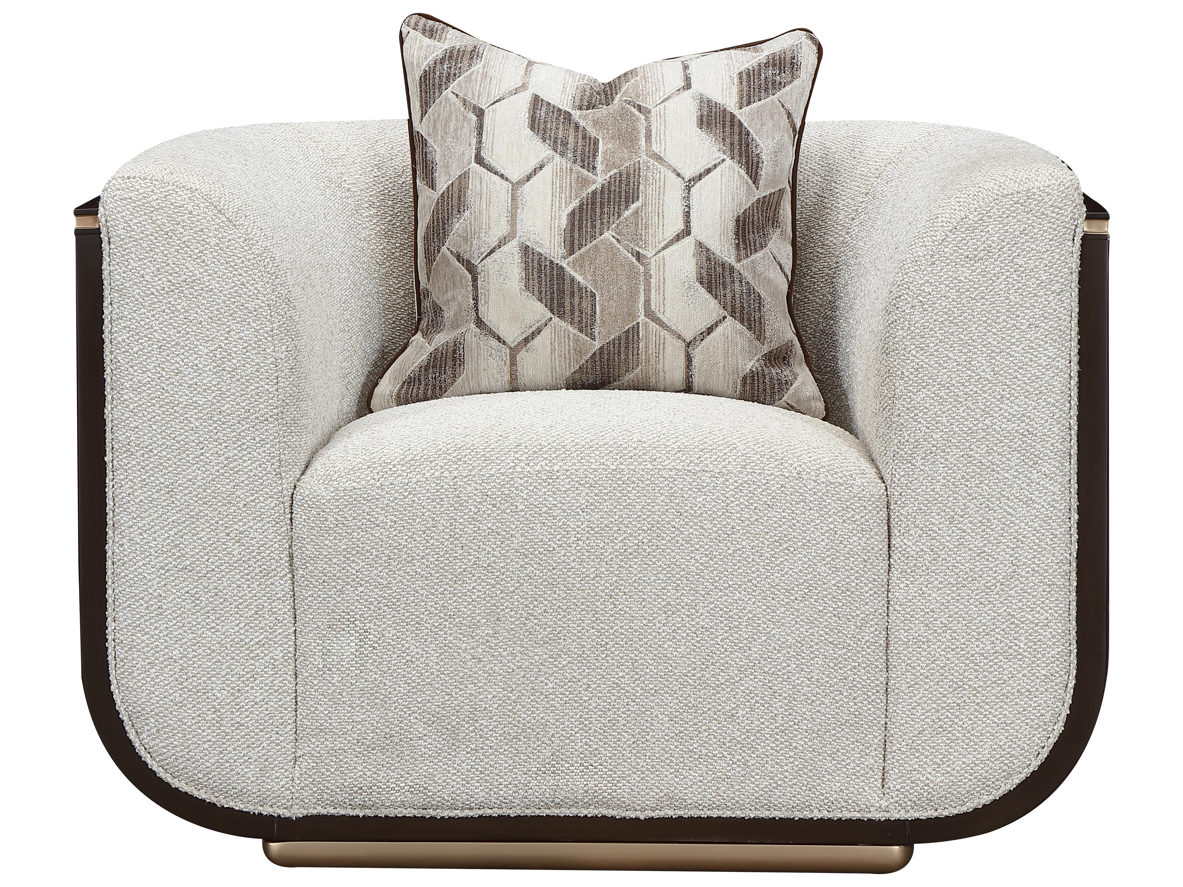 Michael Amini West Kensington Gray Accent Chair Espresso