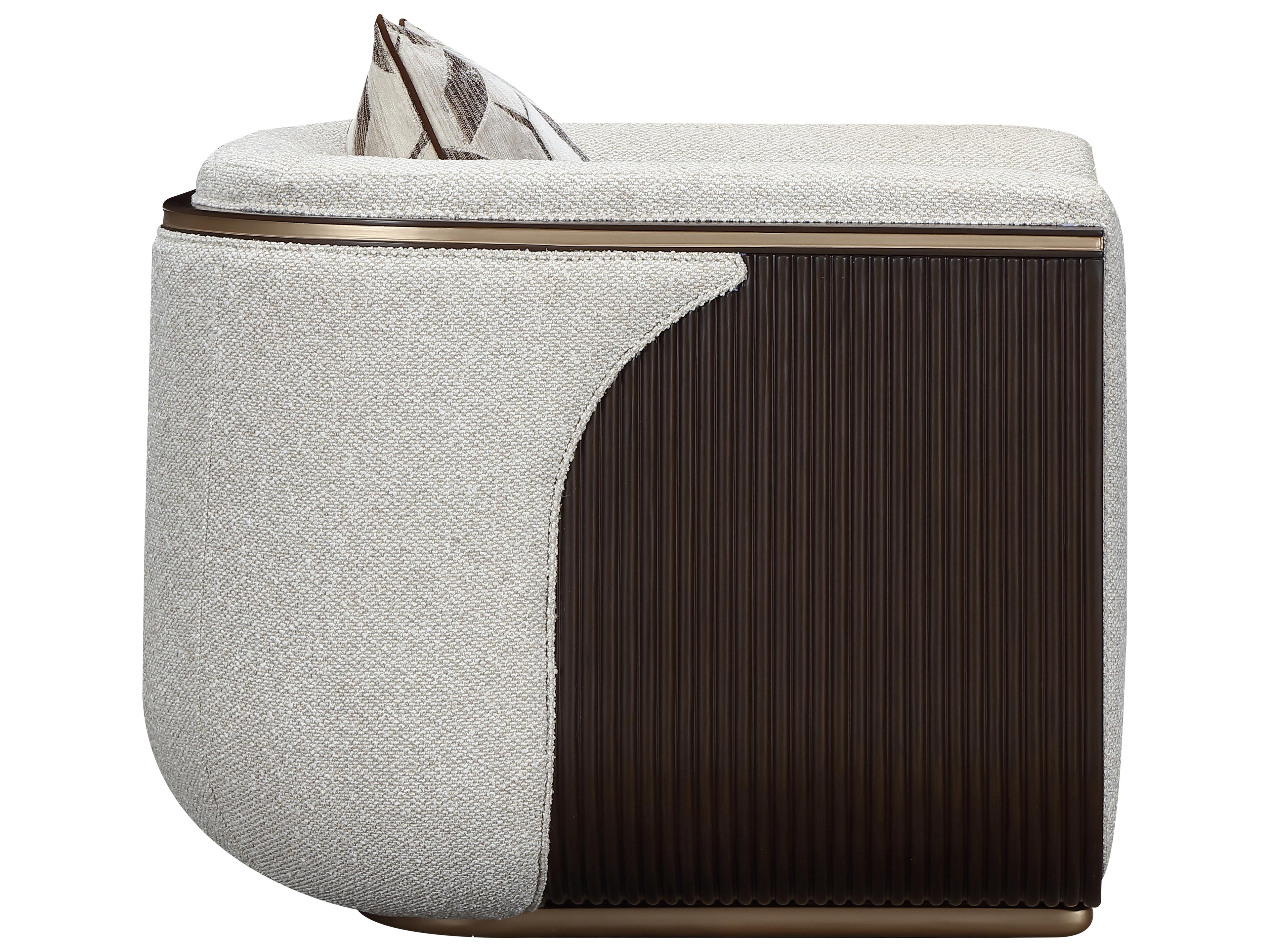 Michael Amini West Kensington Gray Accent Chair Espresso