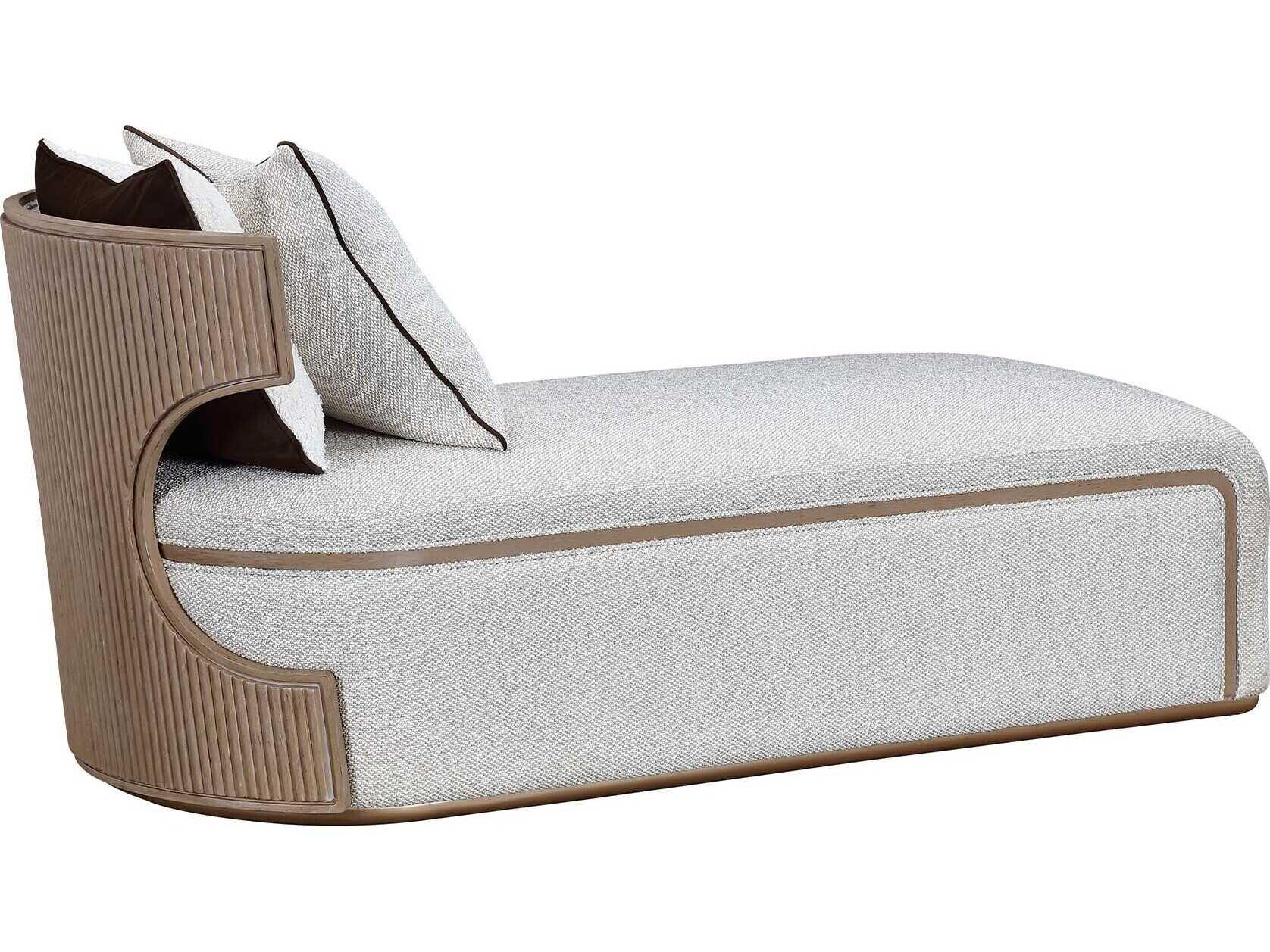 Michael Amini West Kensington Sea Salt Caramel Beige Upholstered Chaise