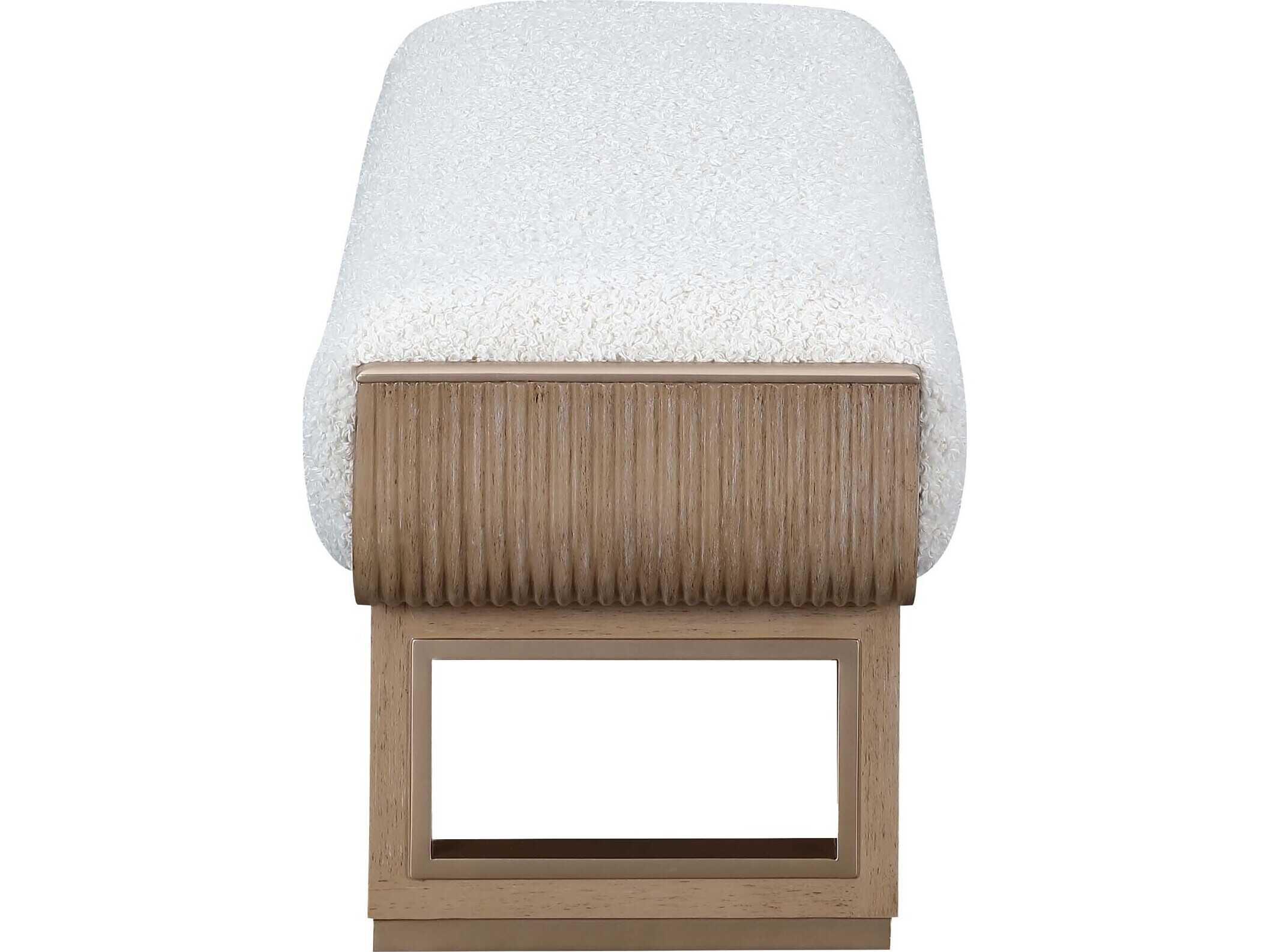 Michael Amini West Kensington Sea Salt Caramel Beige Upholstered Accent Bench