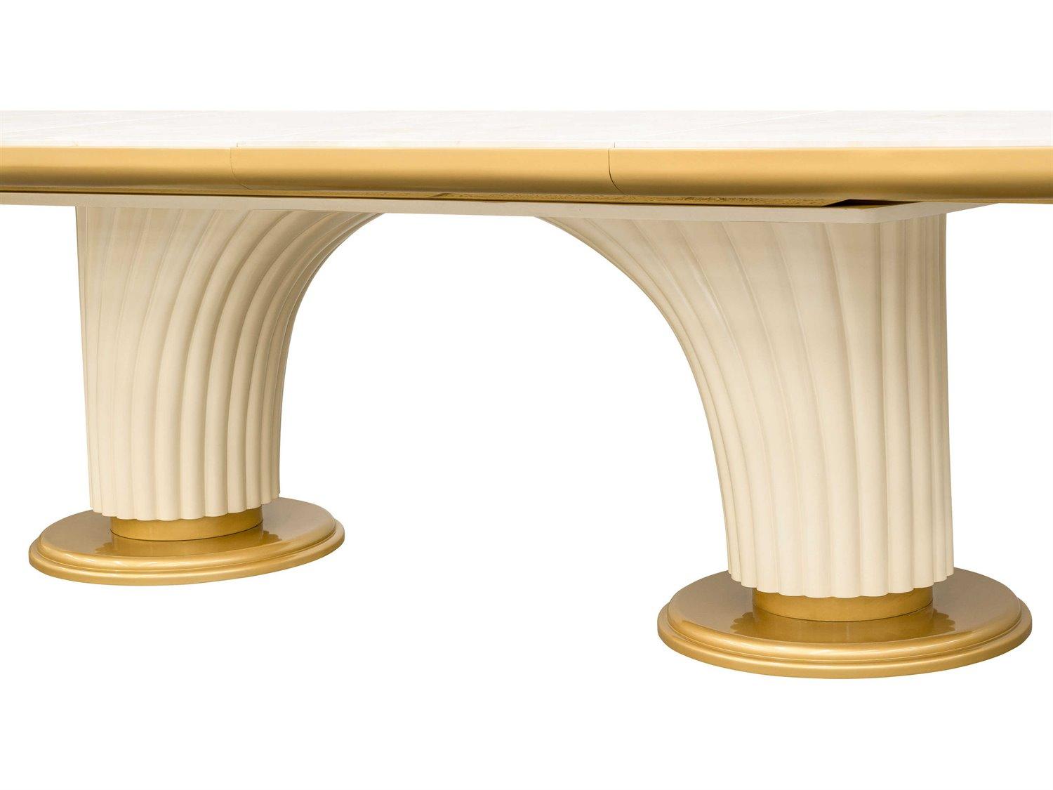 Michael Amini Scotts Square Oval Wood Light Champagne Dining Table