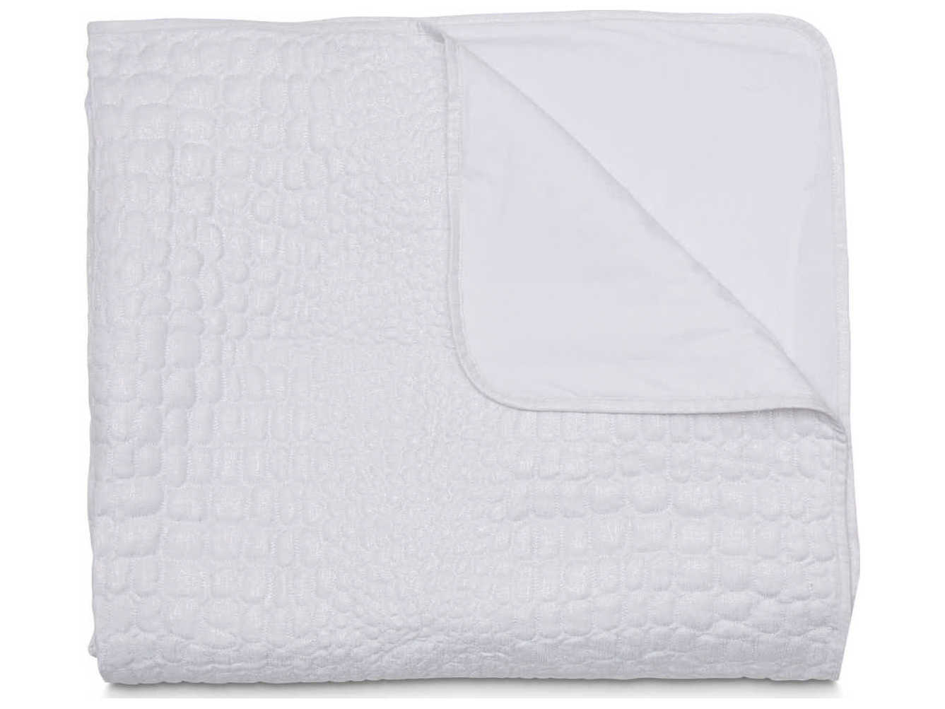 Michael Amini Brilliance 3-Piece White King Coverlets / Duvets Set