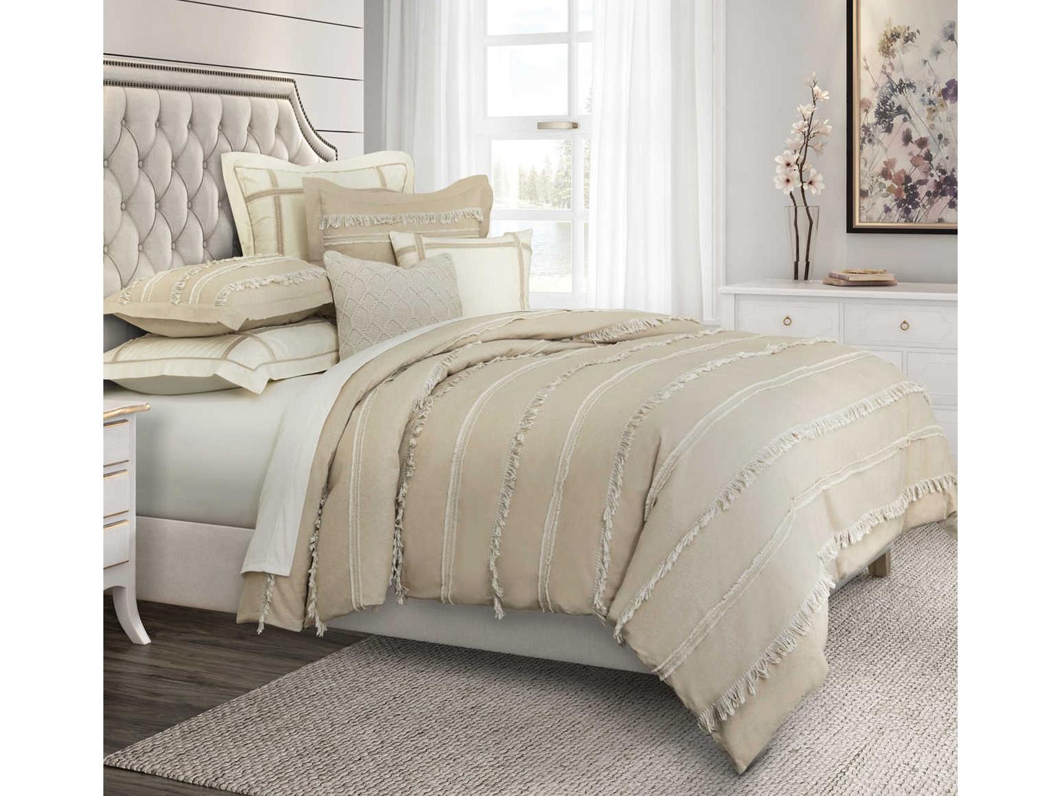 Michael Amini Country Lane Toast Eight-Piece King Duvet Set