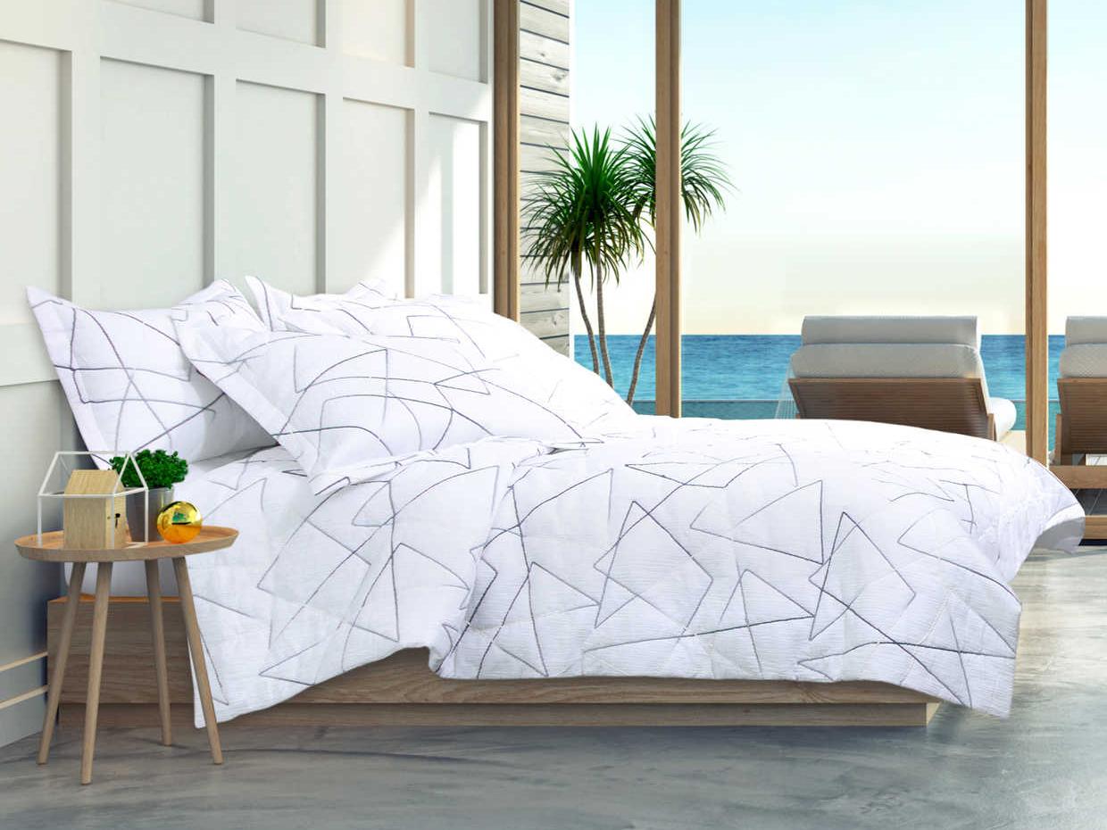 Michael Amini Lennox White Six-Piece King Comforter Set