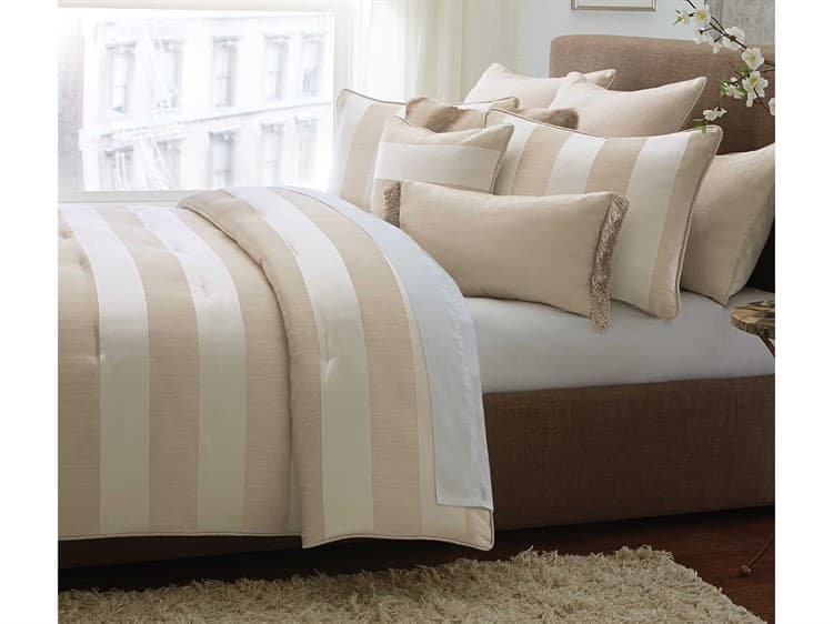 Michael Amini Bedding Amalfi 10-Piece King Comforter Set - Sand