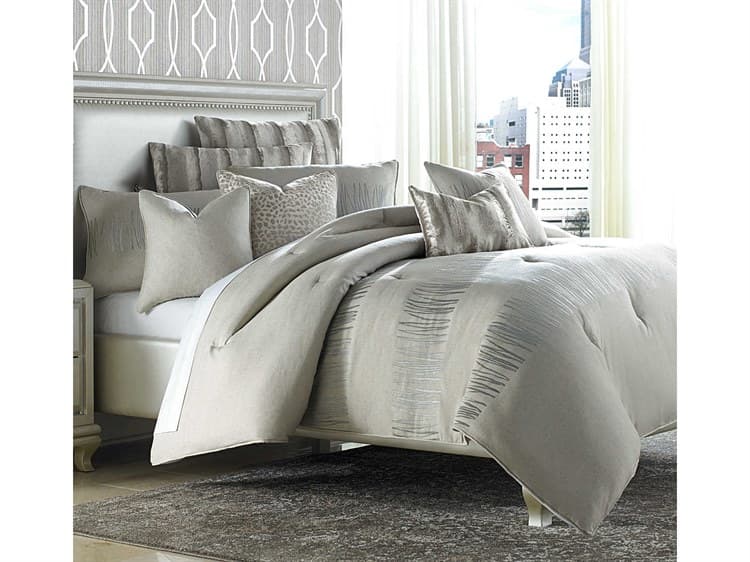 Michael Amini Bedding Captiva 10-Piece King Comforter Set - Neutral