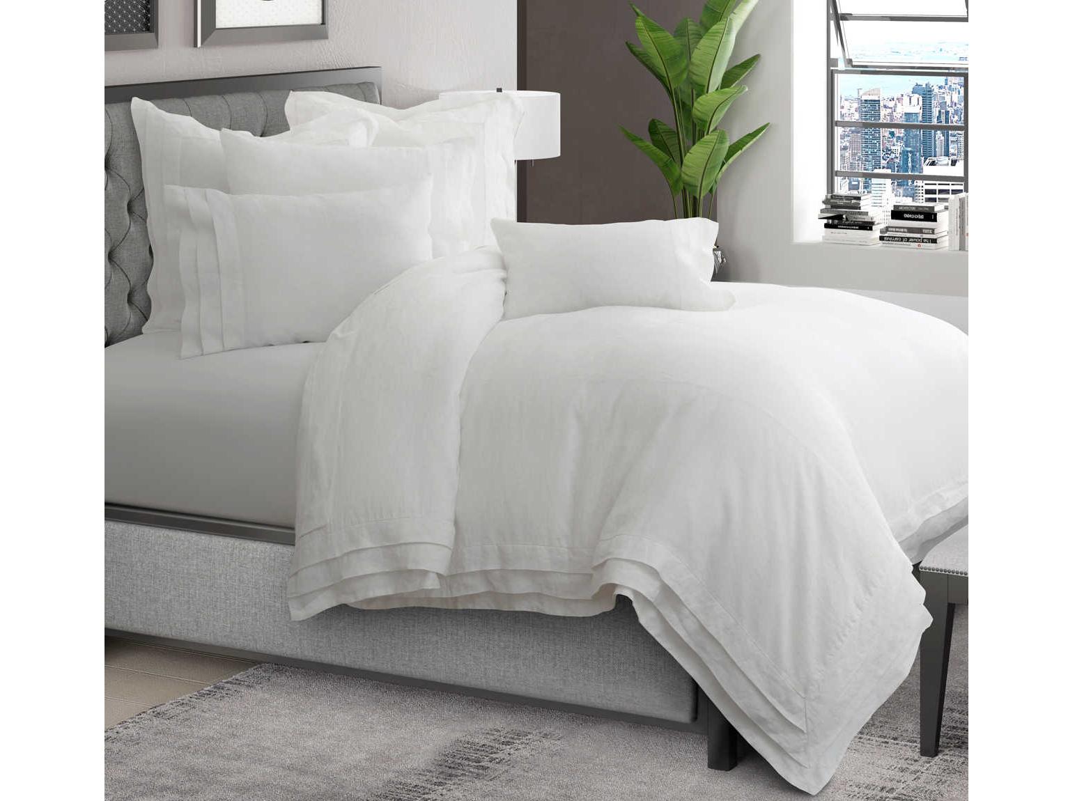 Michael Amini Addison White Six-Piece Queen Duvet Set