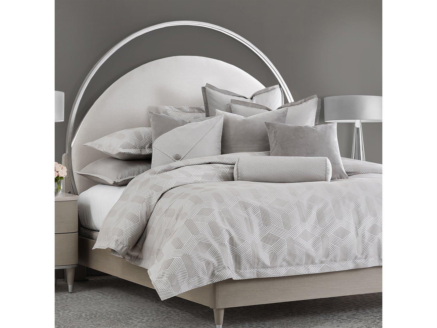 Michael Amini Bedding Nouveau 9-Piece Queen Duvet Set - Dove