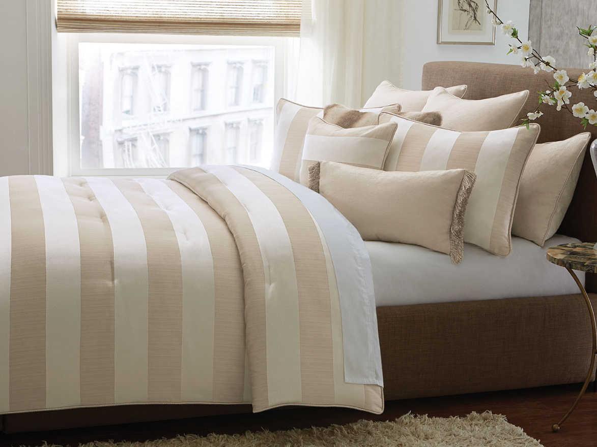 Michael Amini Bedding Amalfi 9-Piece Queen Comforter Set - Sand